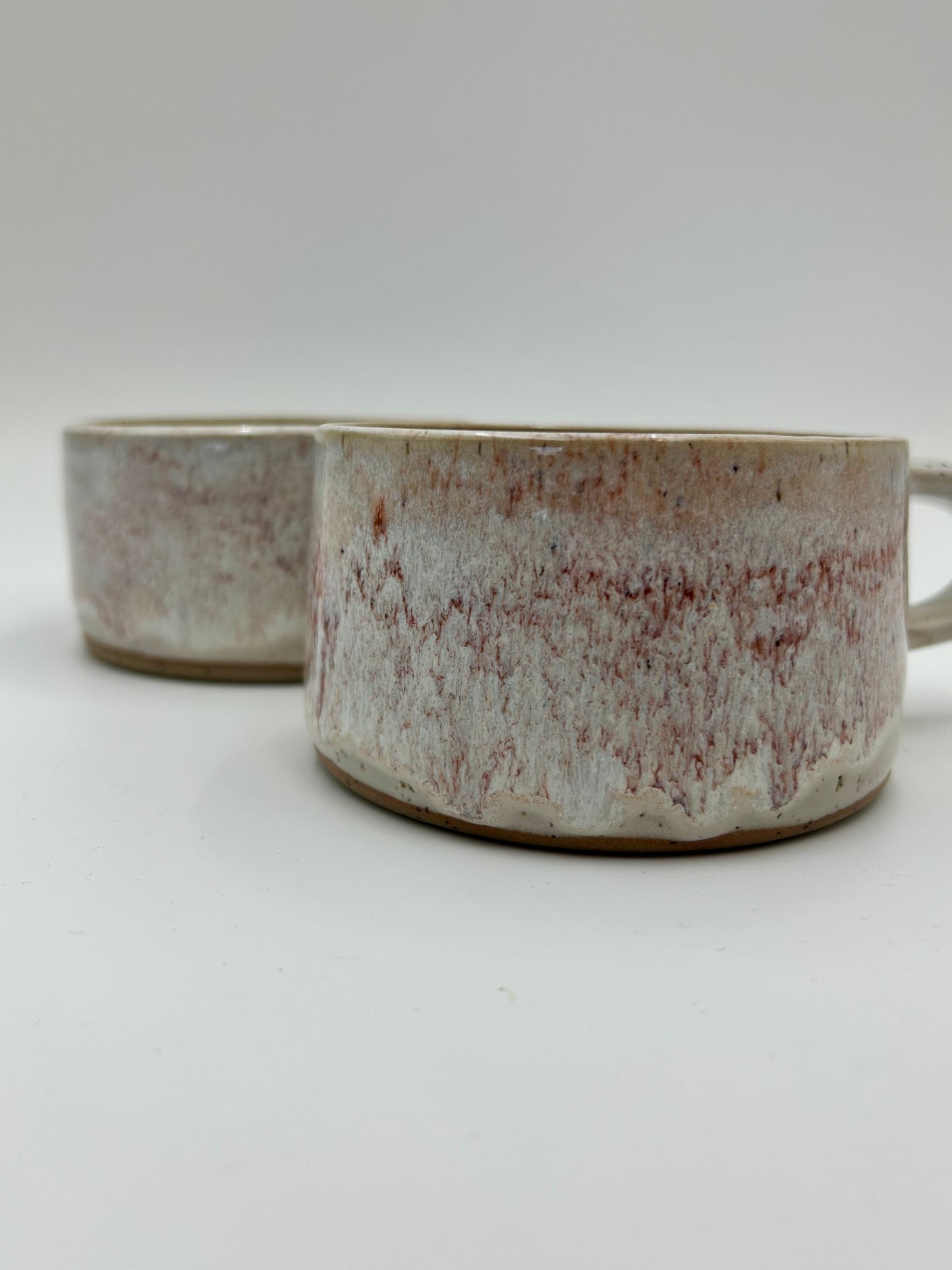 Flat White Mug - Low and Wide Stoneware Mug - Various Colours
