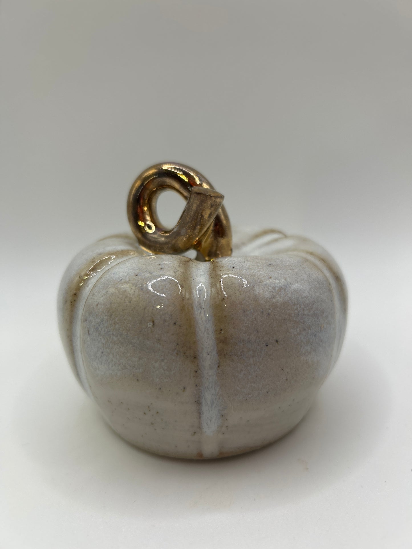 Pumpkin #33 - Medium Ivory and Gold