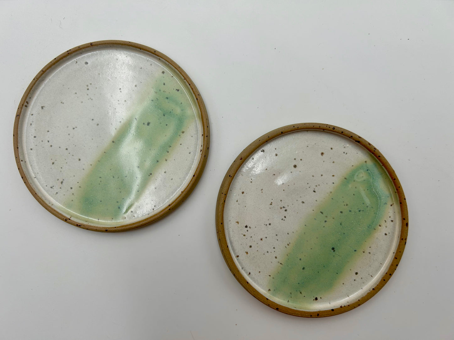 Set of Two Coasters - Green Stripe