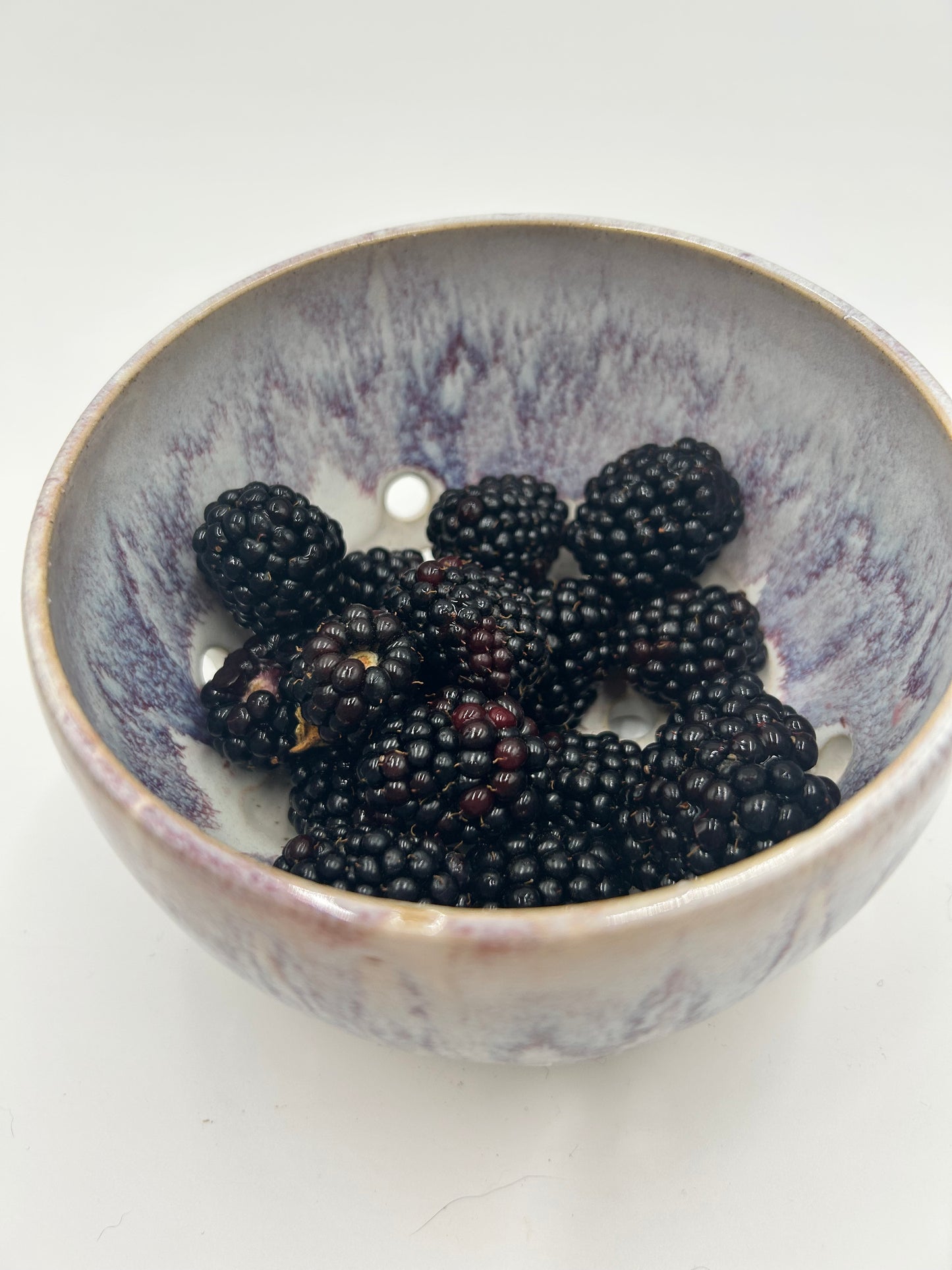 Berry Bowl – Rustic Colander & Fruit Strainer with Reactive Glaze - Merlot