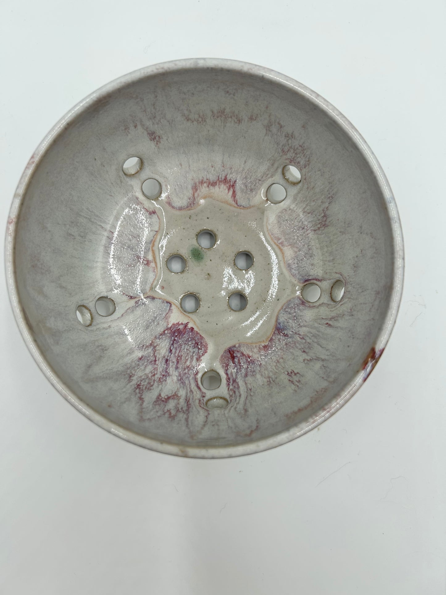 Berry Bowl – Rustic Colander & Fruit Strainer with Reactive Glaze - Plum