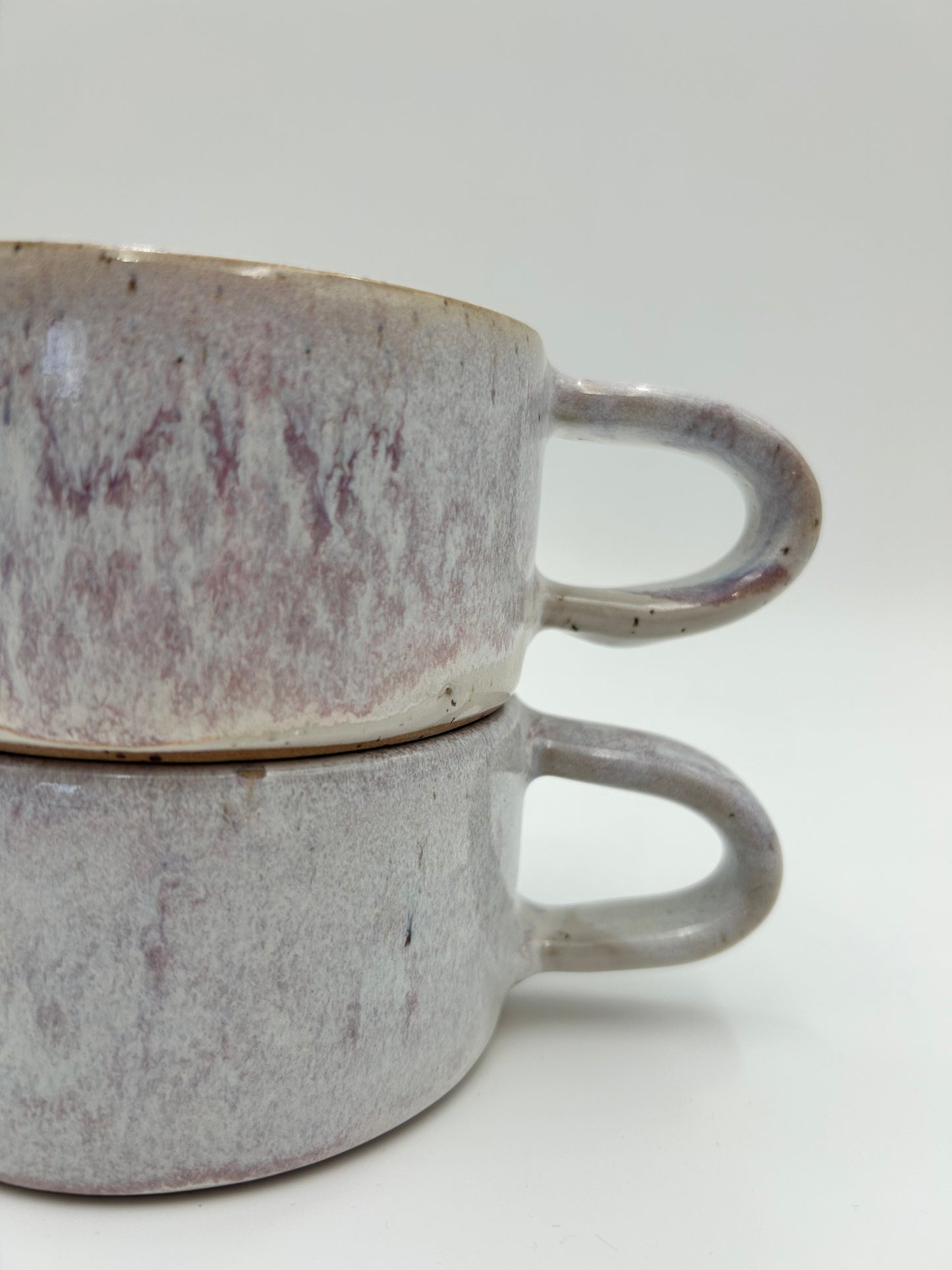 Flat White Mug - Low and Wide Stoneware Mug - Various Colours