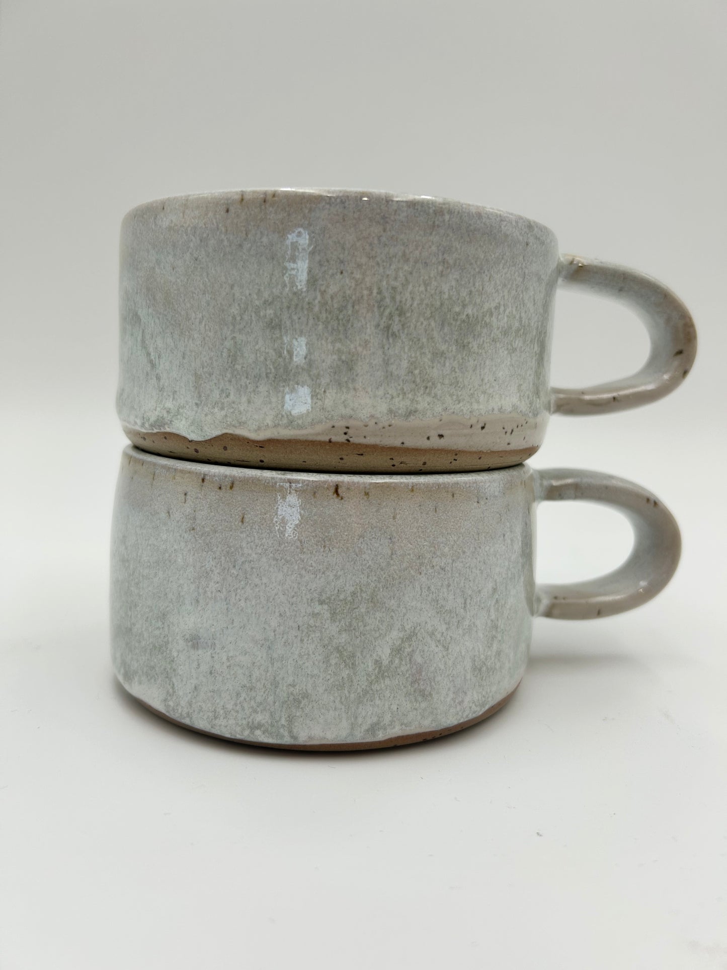 Flat White Mug - Low and Wide Stoneware Mug - Various Colours