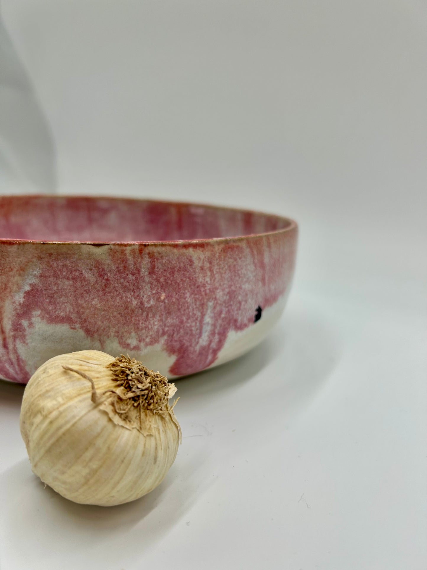 Prep + Salad Bowl with Herb Stripper, Garlic Grater - Raspberry