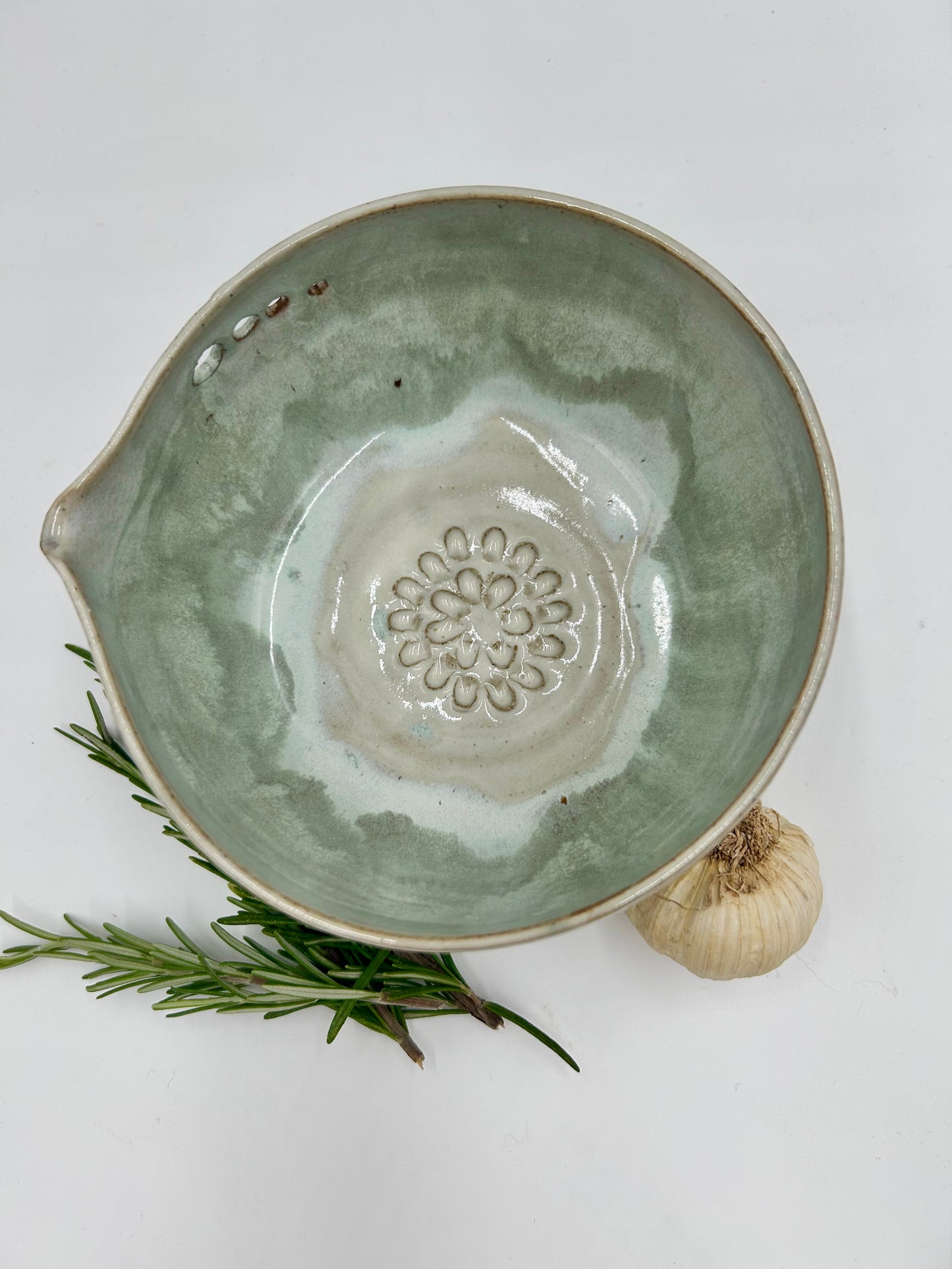 Prep + Marinade Bowl with Herb Stripper, Garlic Grater - Sage