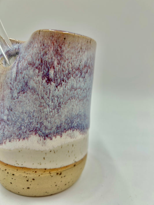 Cup with Straw Hole + Glass Straw - Merlot