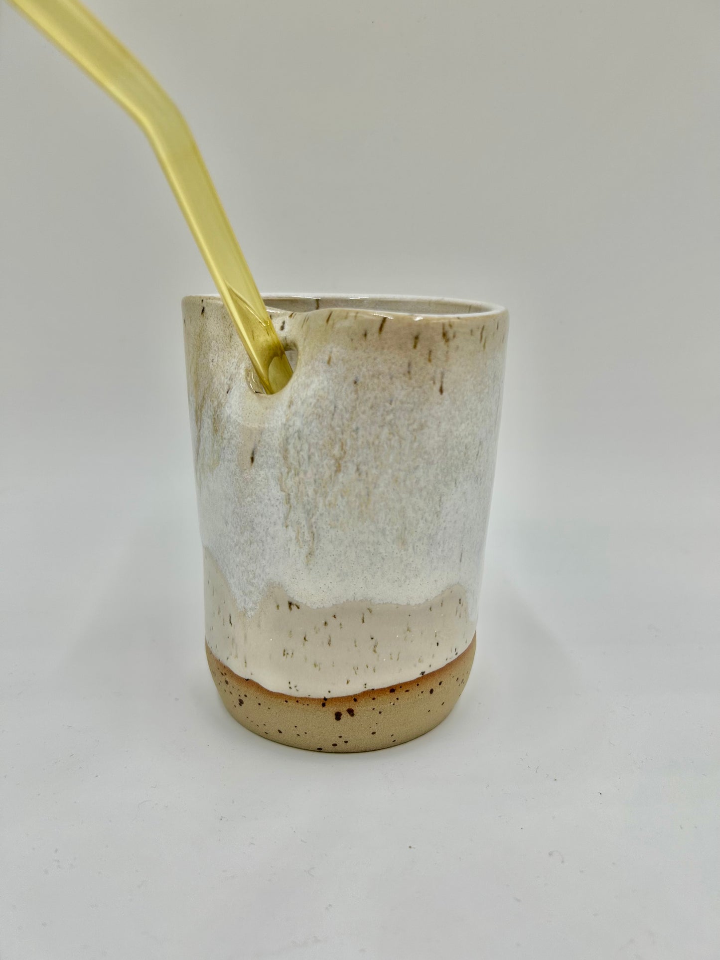Cup with Straw Hole + Glass Straw - Umber