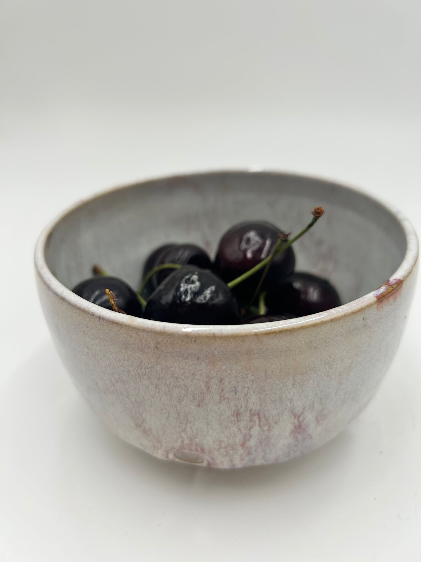 Berry Bowl – Rustic Colander & Fruit Strainer with Reactive Glaze - Plum