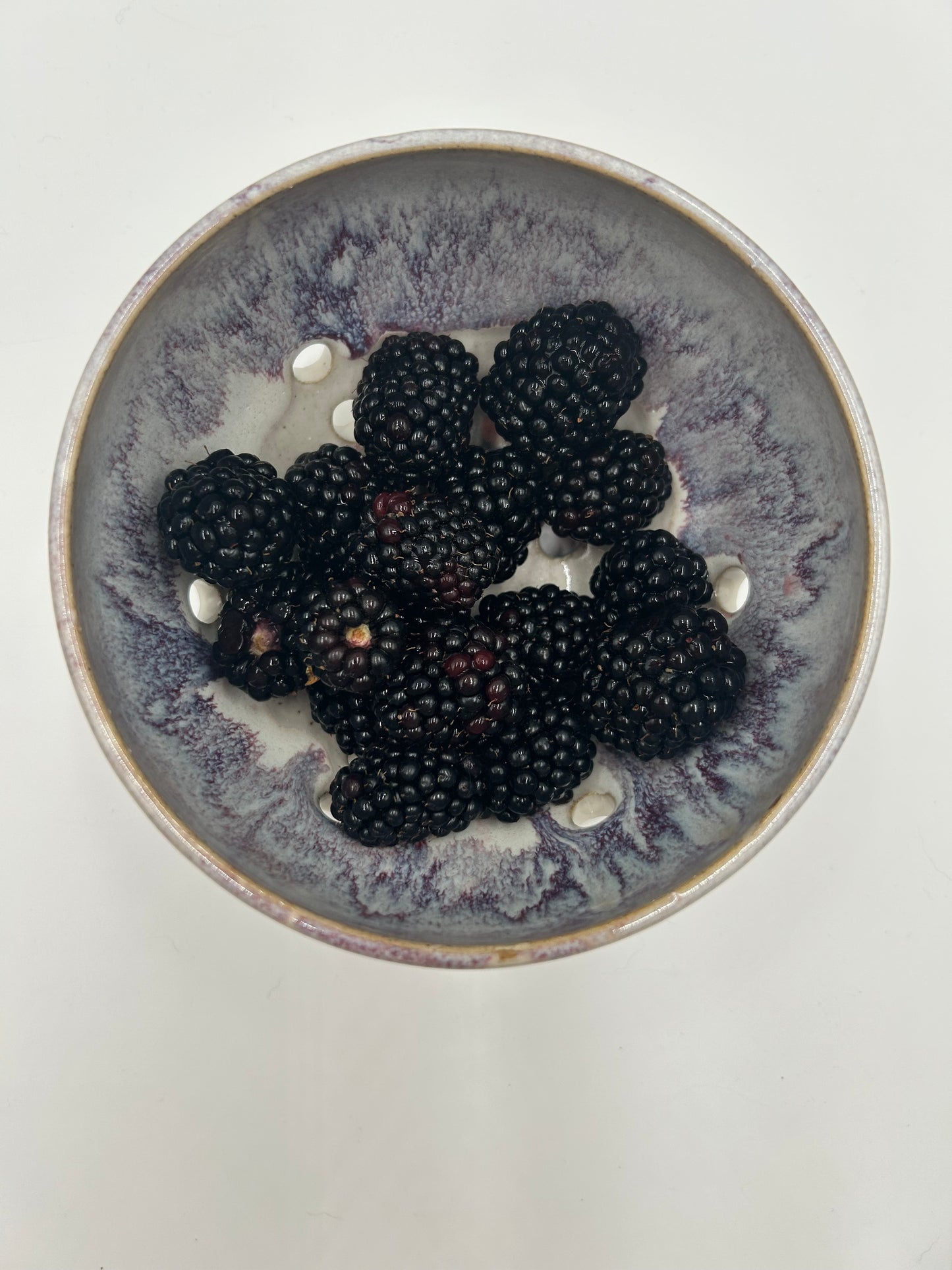 Berry Bowl – Rustic Colander & Fruit Strainer with Reactive Glaze - Merlot