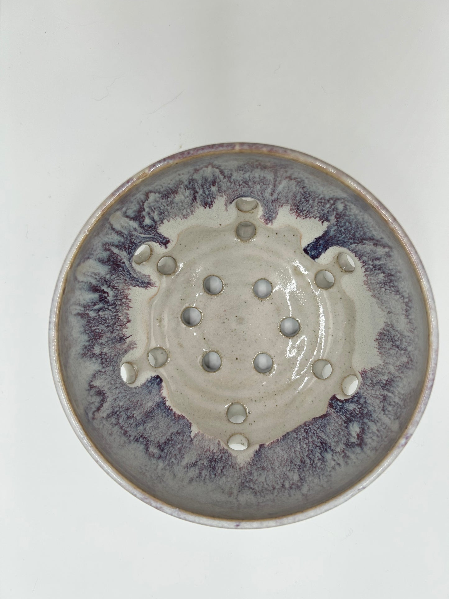 Berry Bowl – Rustic Colander & Fruit Strainer with Reactive Glaze - Merlot