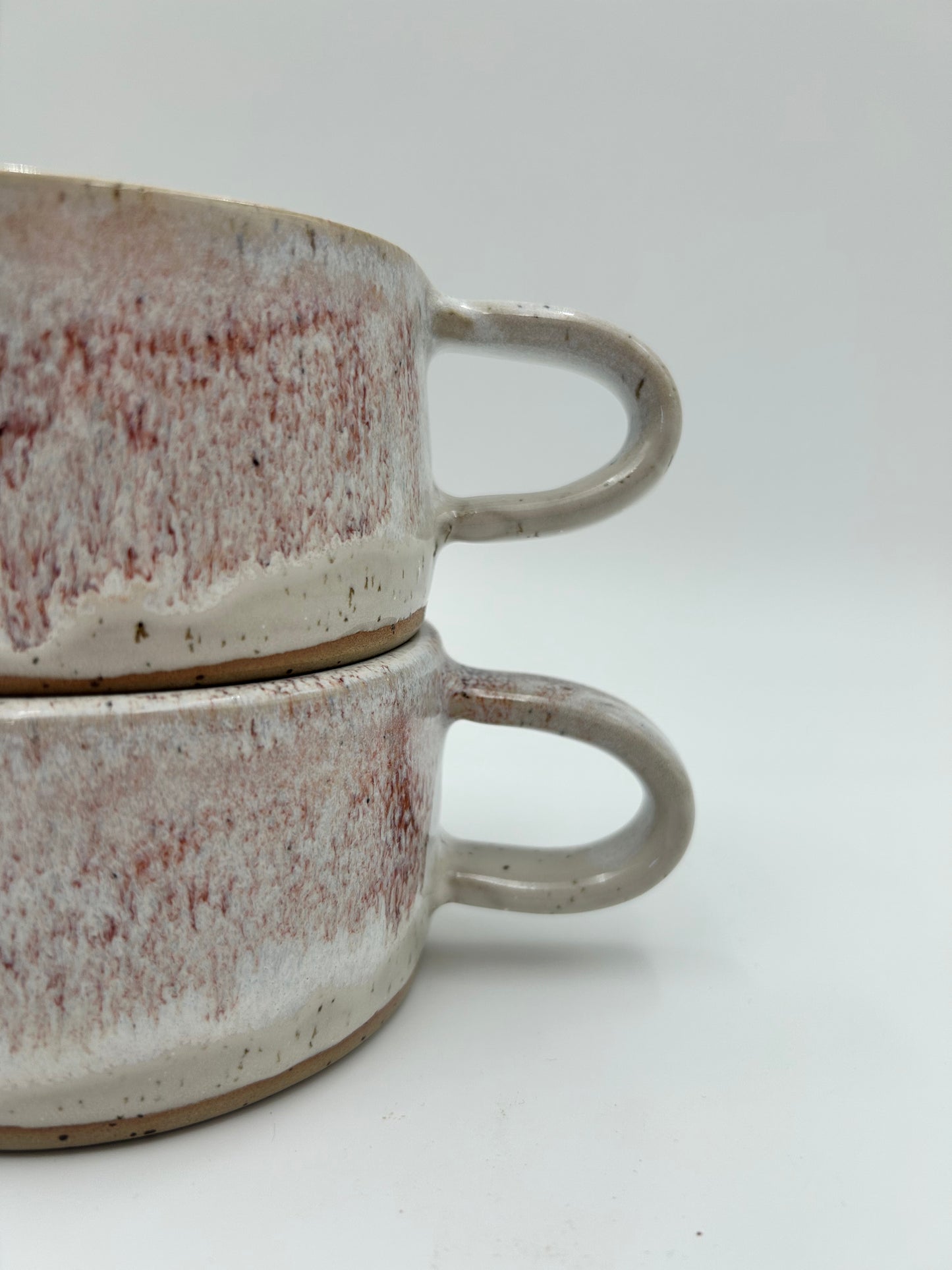 Flat White Mug - Low and Wide Stoneware Mug - Various Colours