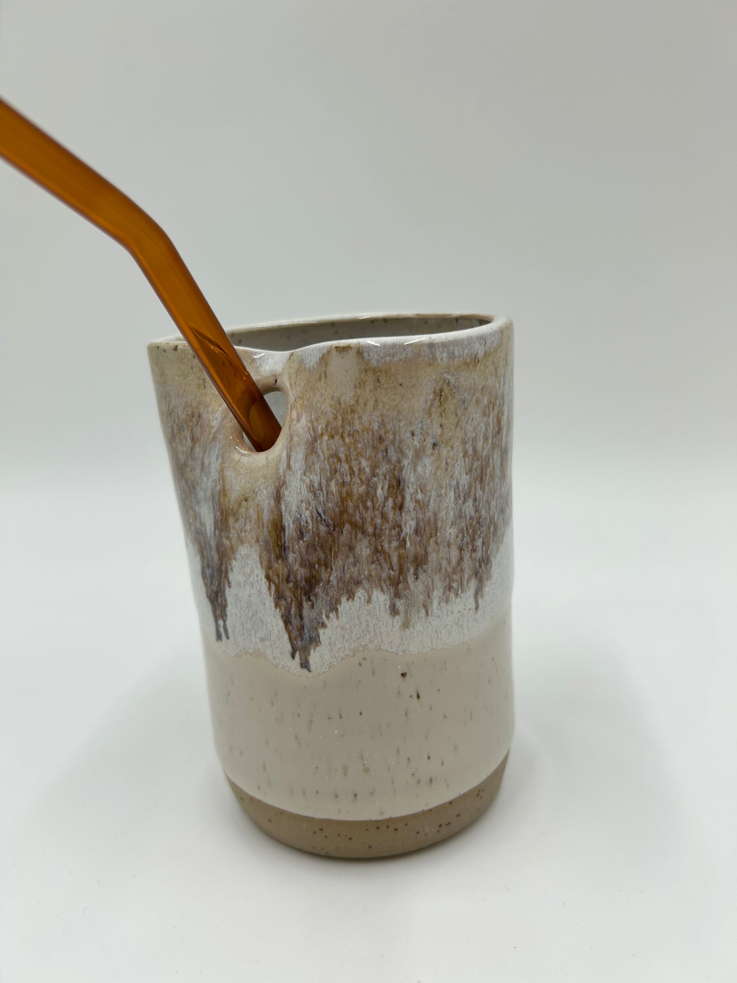 SECOND Cup with Straw Hole + Glass Straw - Iron