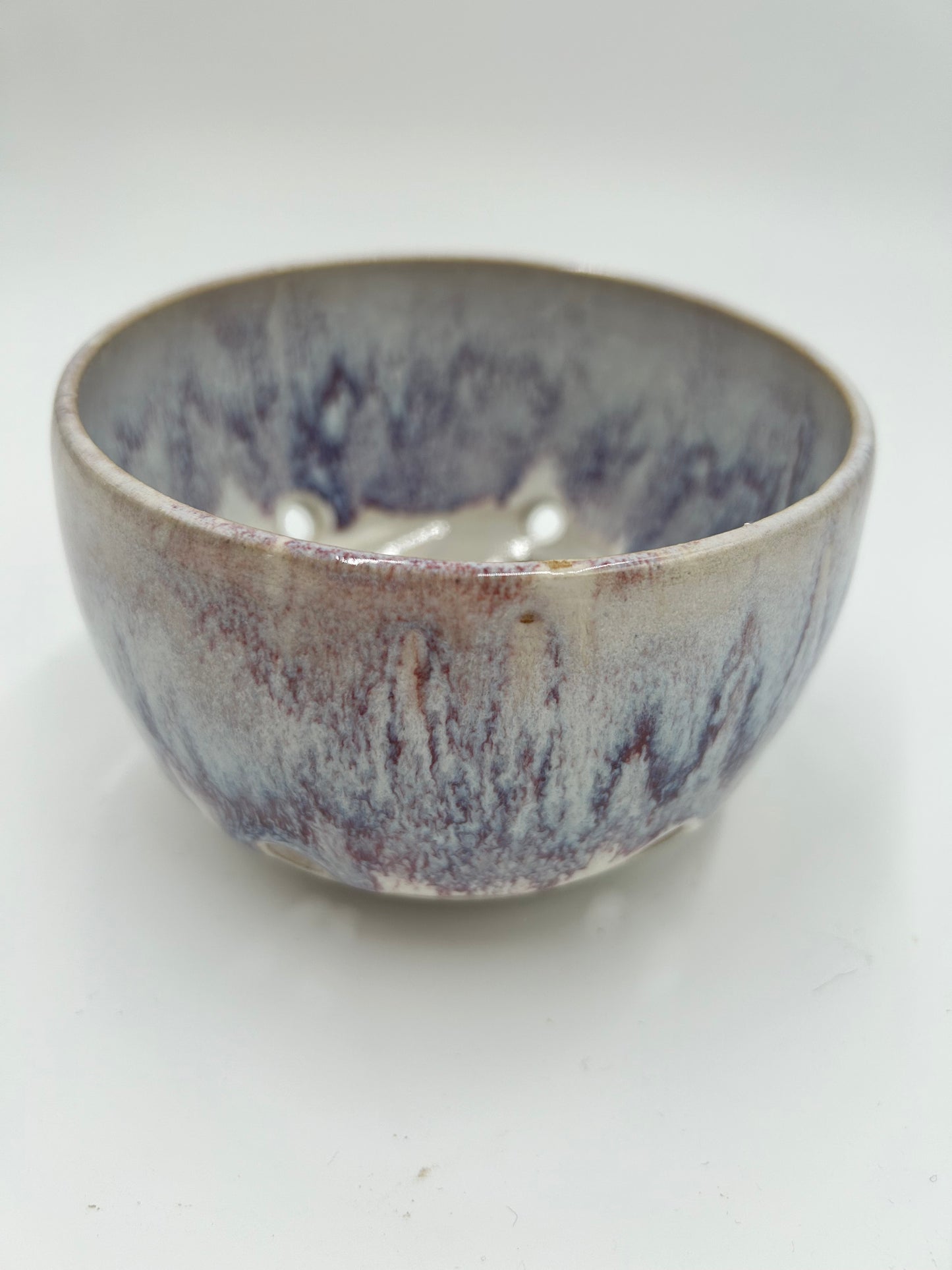 Berry Bowl – Rustic Colander & Fruit Strainer with Reactive Glaze - Merlot
