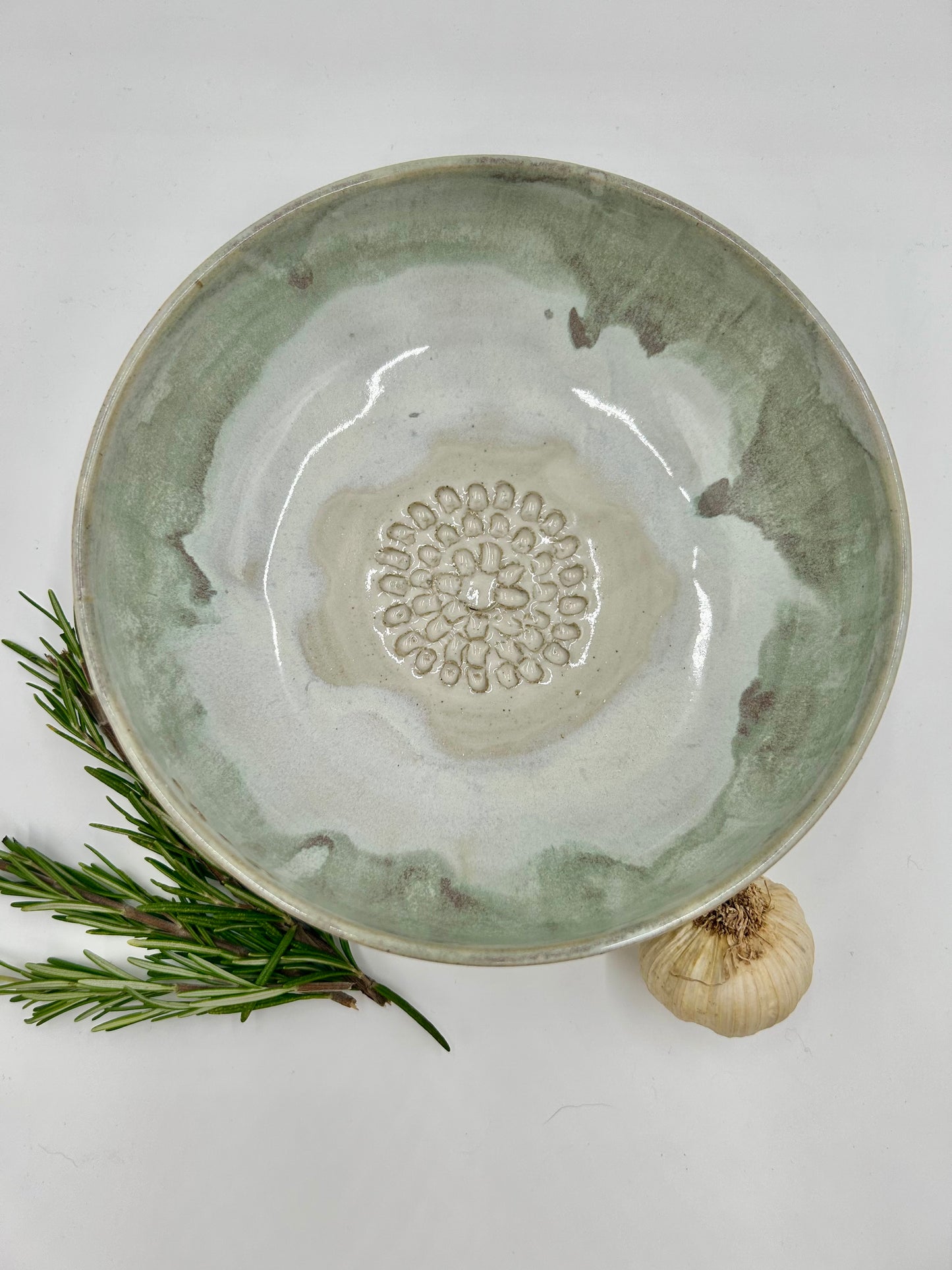 Prep + Salad Bowl with Herb Stripper, Garlic Grater - Sage