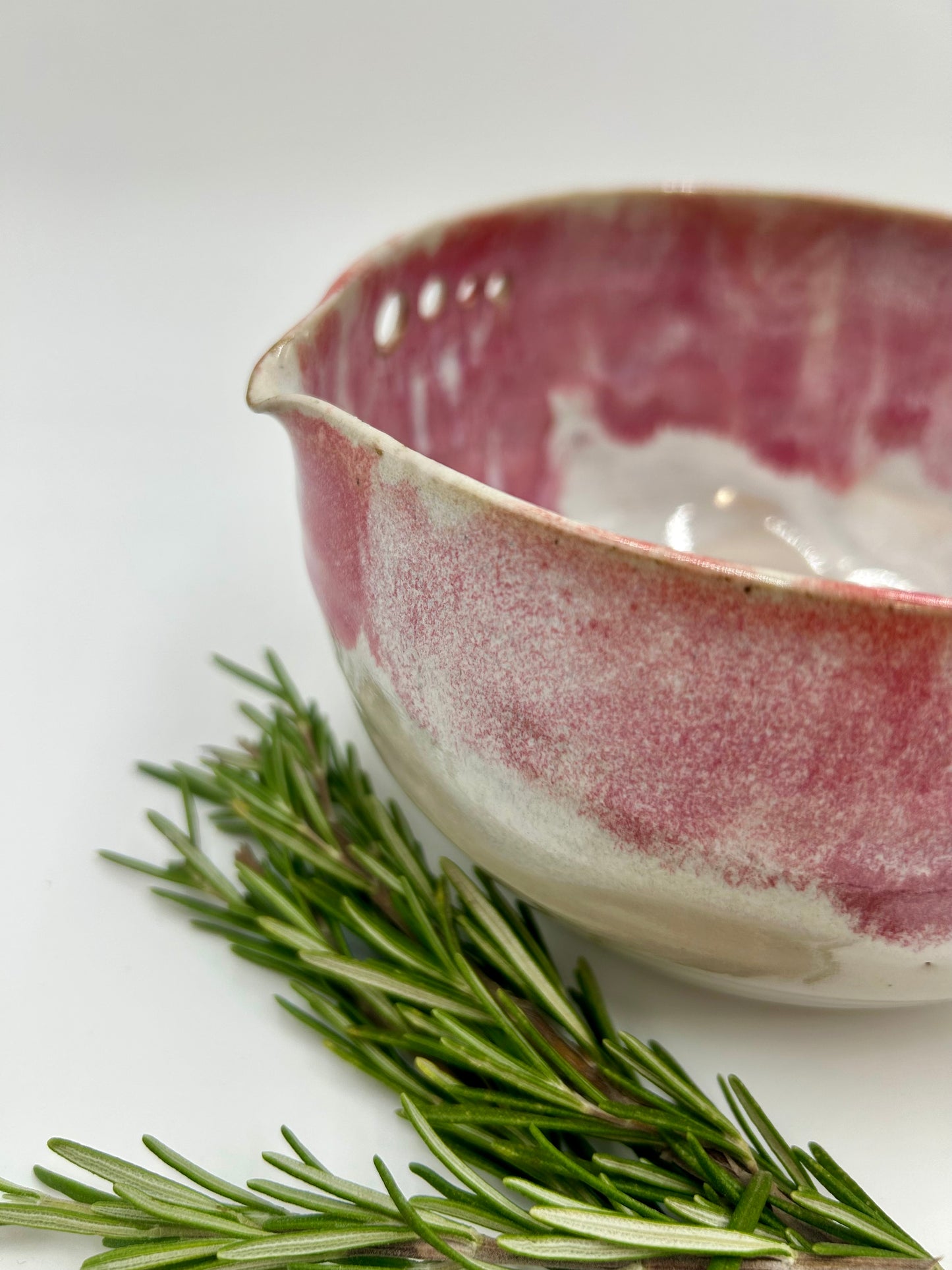Prep + Marinade Bowl with Herb Stripper, Garlic Grater - Raspberry
