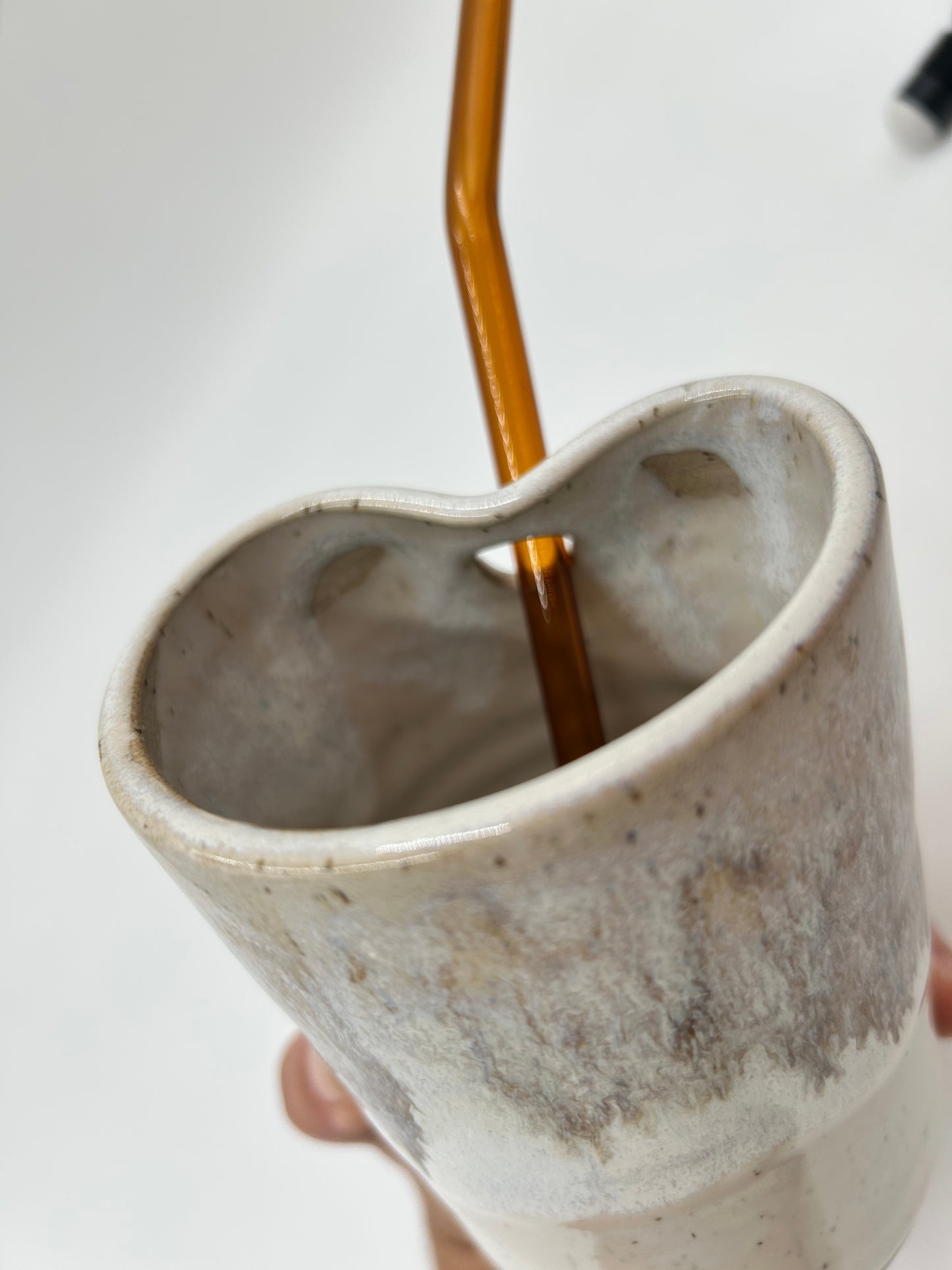 SECOND Cup with Straw Hole + Glass Straw - Iron
