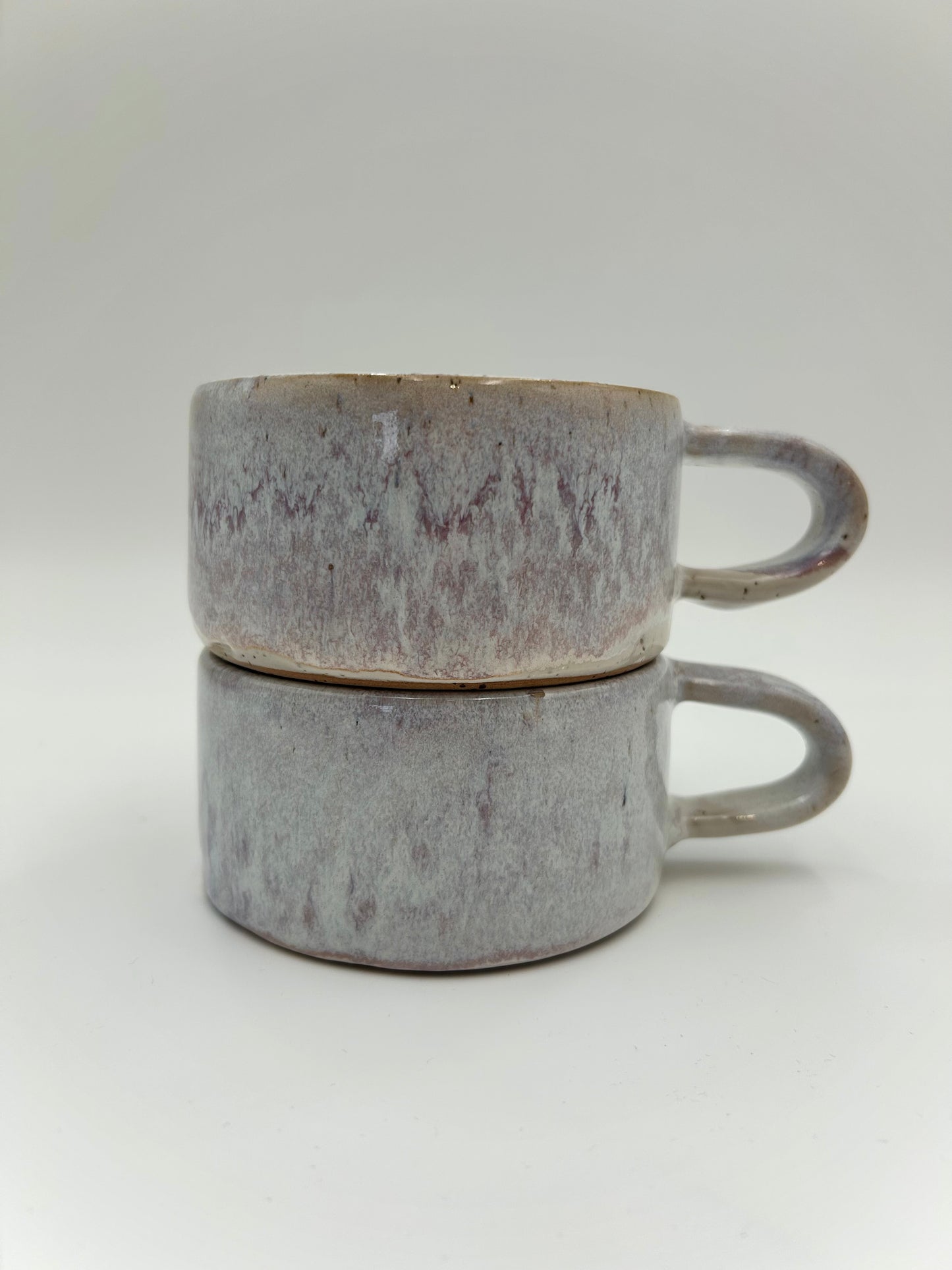 Flat White Mug - Low and Wide Stoneware Mug - Various Colours