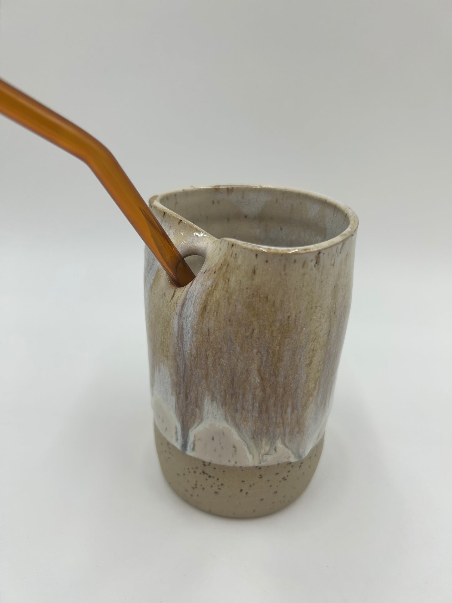 SECOND Cup with Straw Hole + Glass Straw - Iron