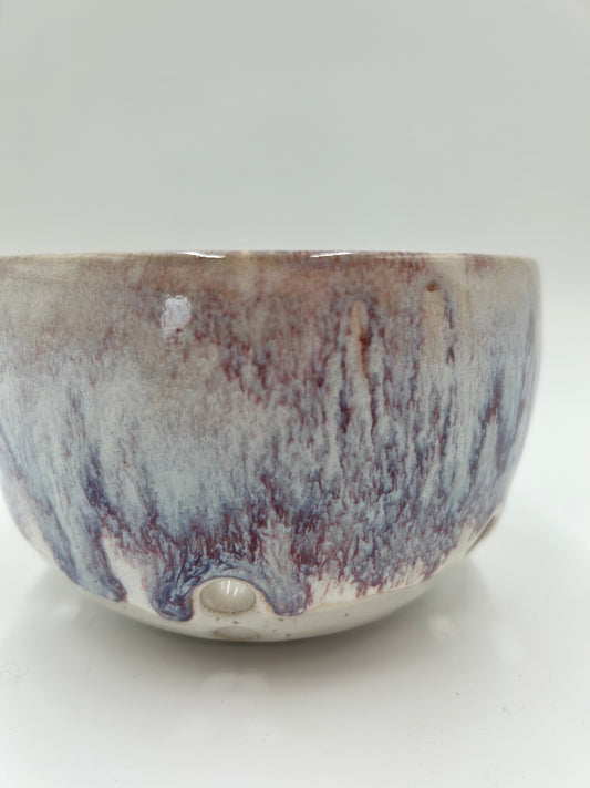 Berry Bowl – Rustic Colander & Fruit Strainer with Reactive Glaze - Merlot