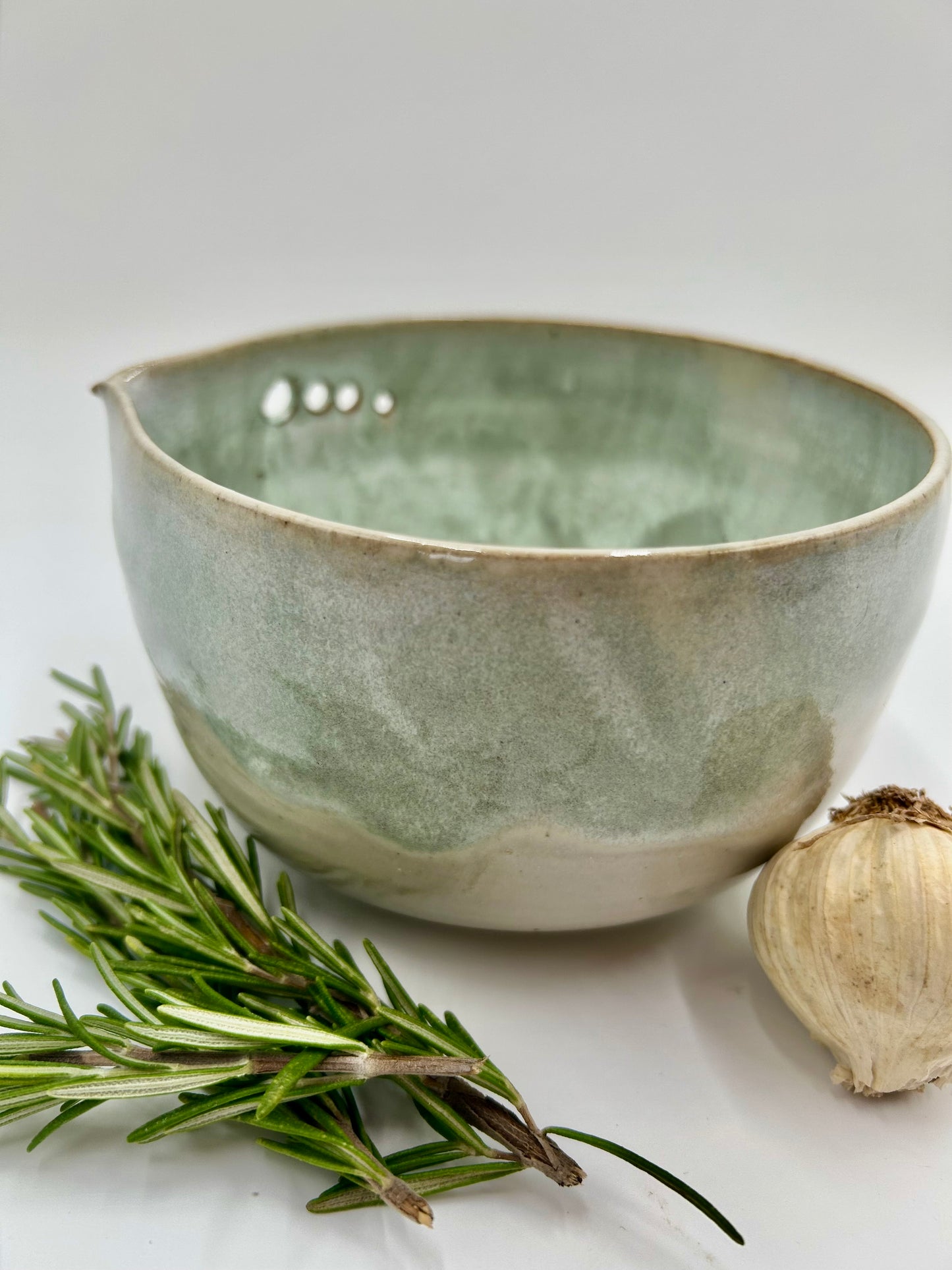Prep + Marinade Bowl with Herb Stripper, Garlic Grater - Sage