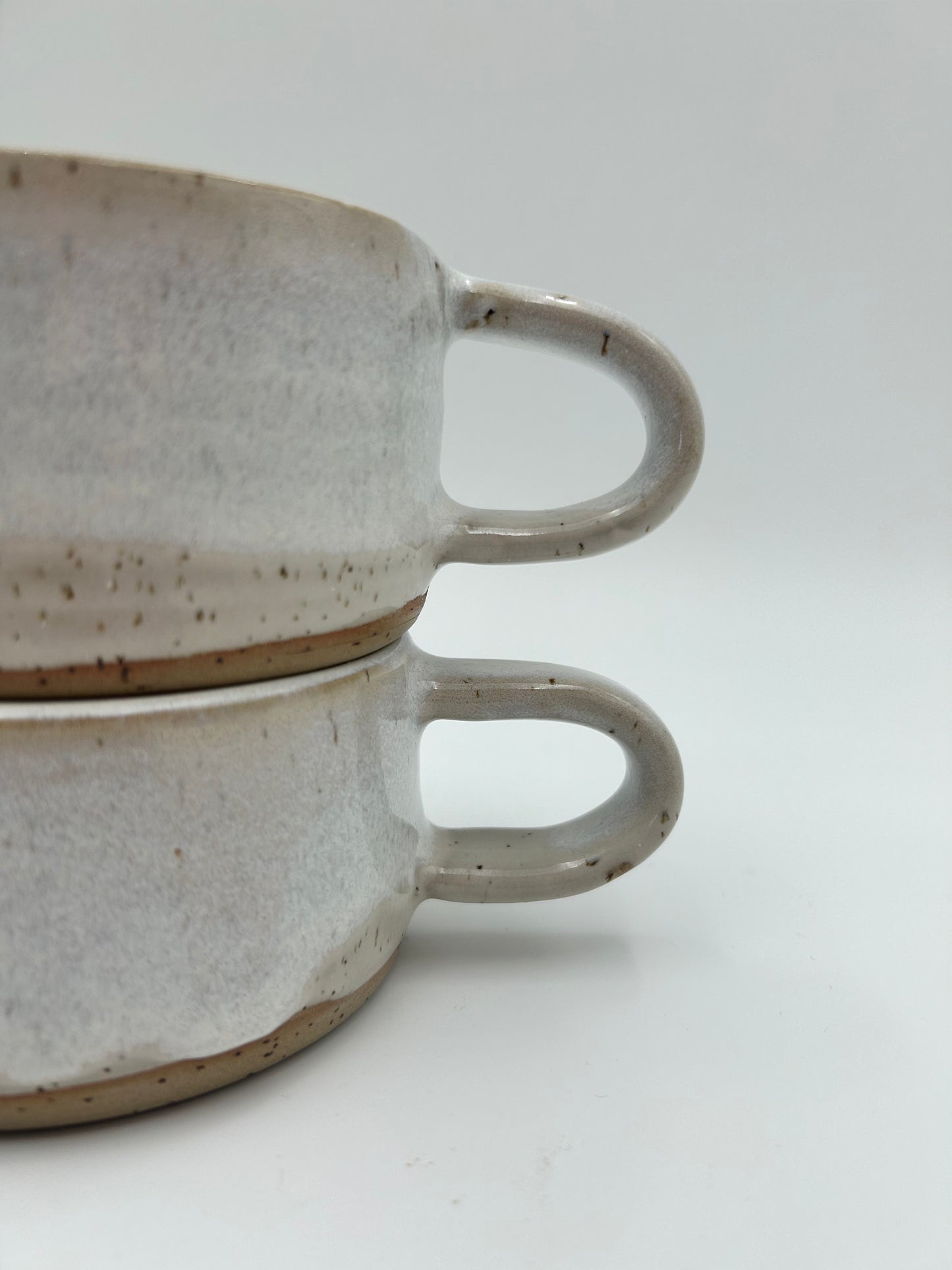 Flat White Mug - Low and Wide Stoneware Mug - Various Colours