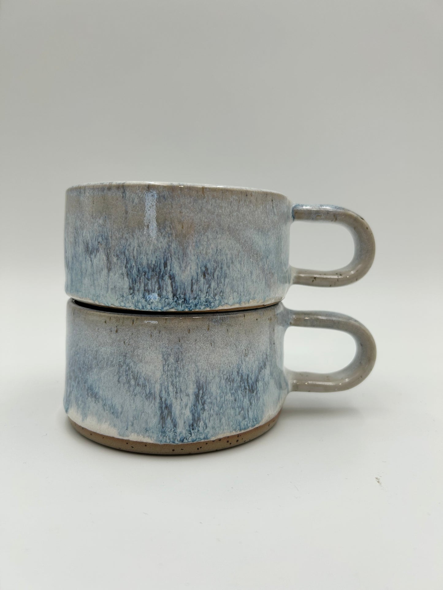 Flat White Mug - Low and Wide Stoneware Mug - Various Colours