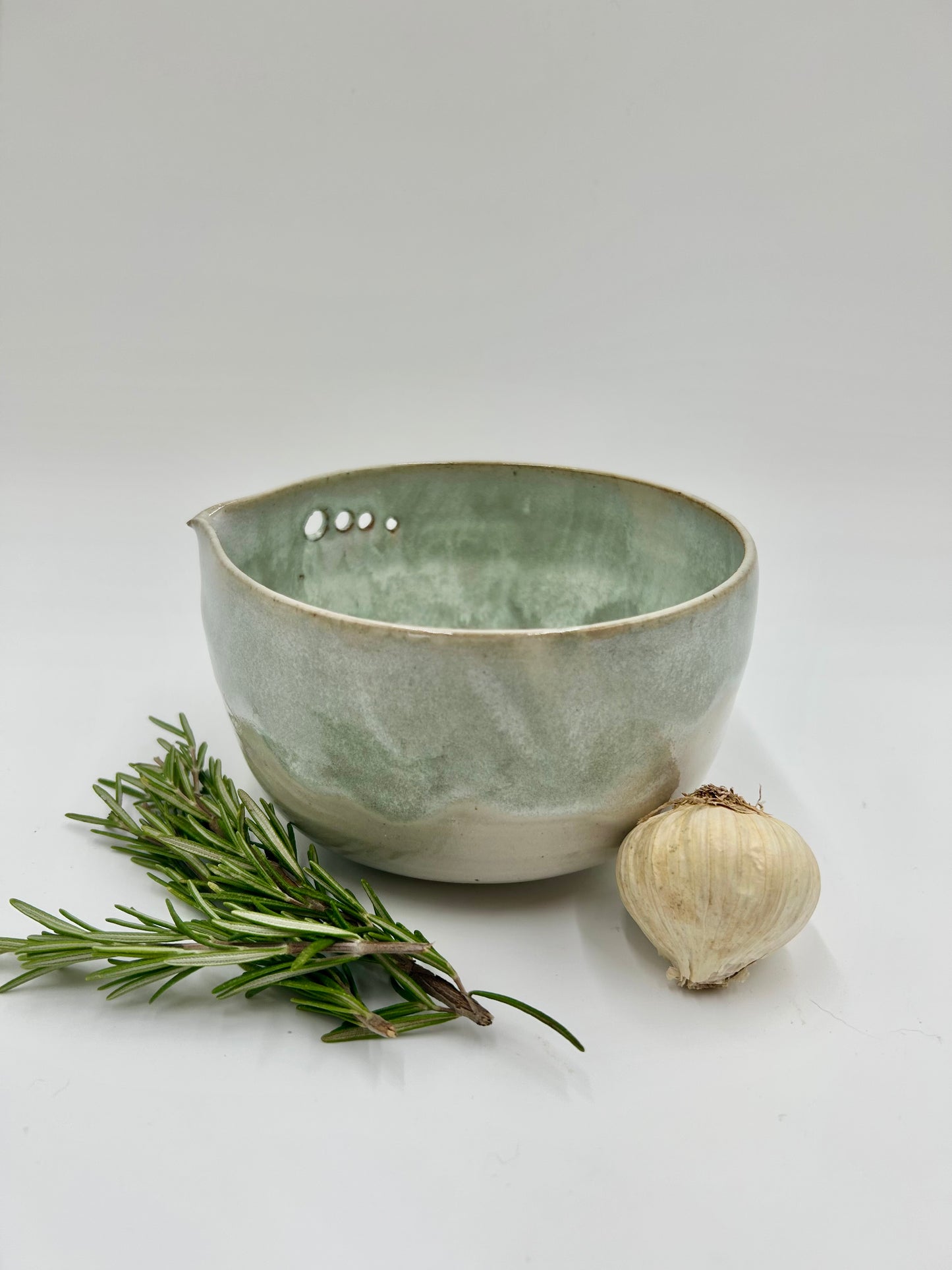 Prep + Marinade Bowl with Herb Stripper, Garlic Grater - Sage