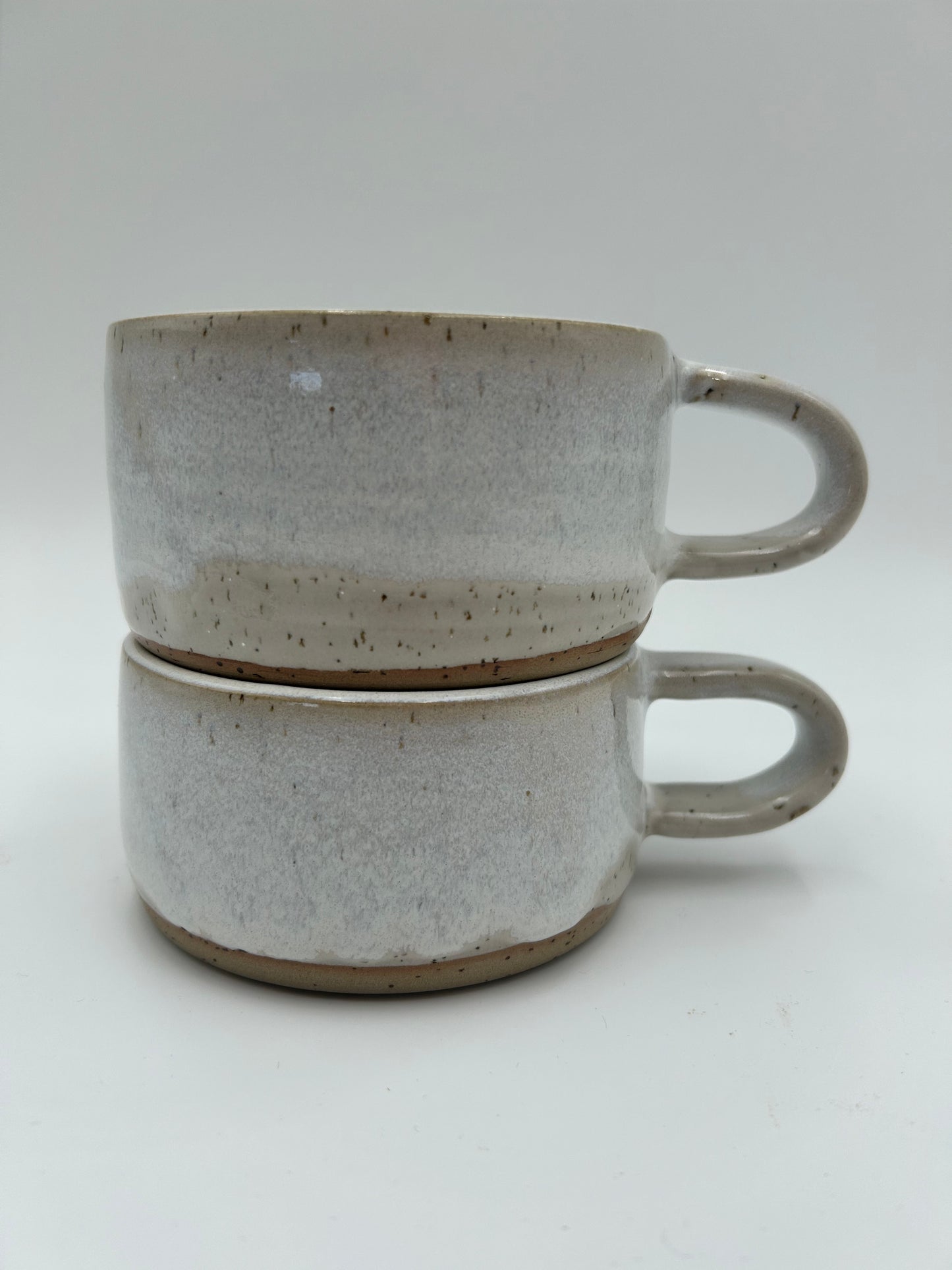 Flat White Mug - Low and Wide Stoneware Mug - Various Colours