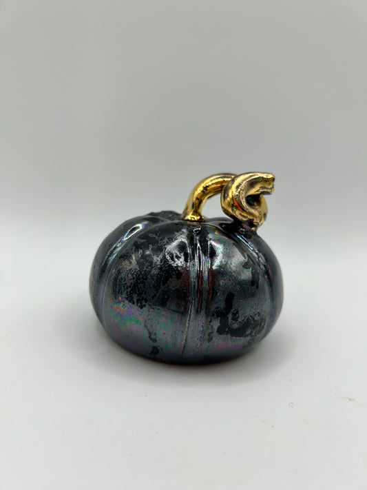 Pumpkin #2 - Small Black, Gold & Mother of Pearl
