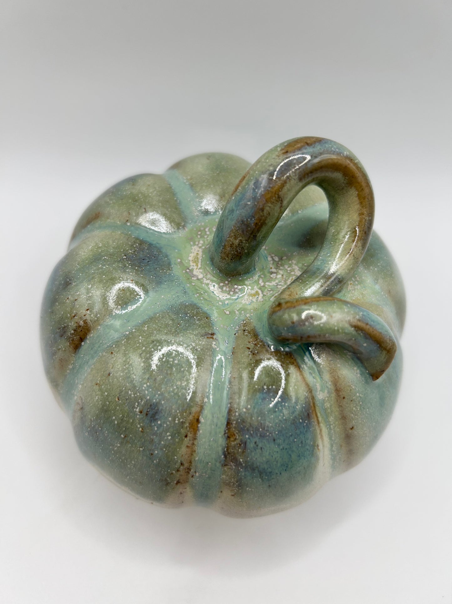 Pumpkin #14 - Large Green Tea and Alabaster (Tall)