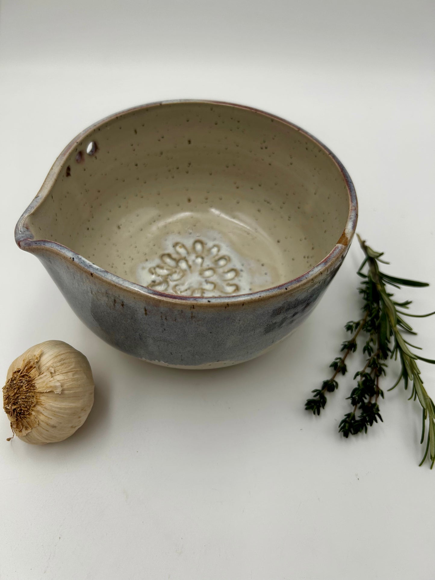 Prep + Marinade Bowl with Herb Stripper, Garlic Grater - Autumn Purple