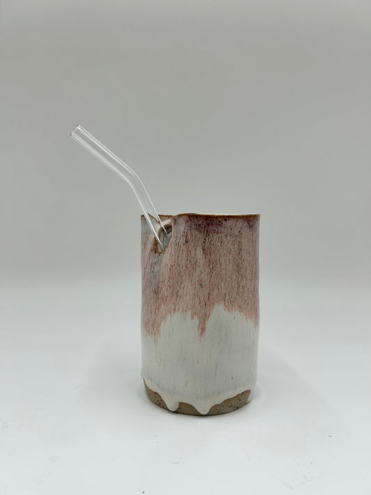 Cup with Straw Hole + Glass Straw - Sienna 1