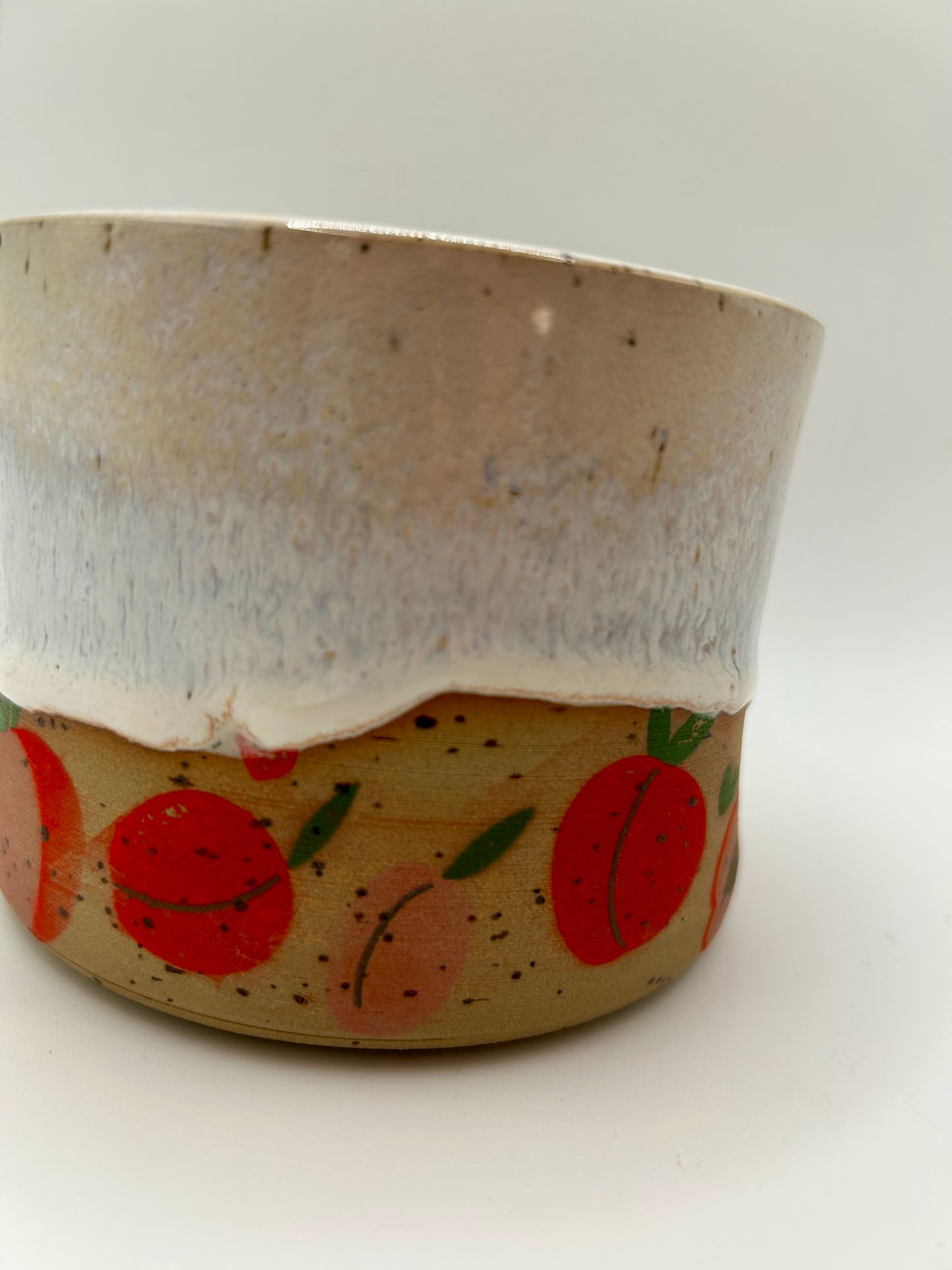 Fruity Handle Less Mug - Peaches and Cream