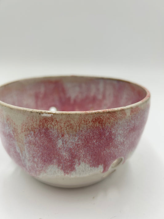 Berry Bowl – Rustic Colander & Fruit Strainer with Reactive Glaze - Raspberry