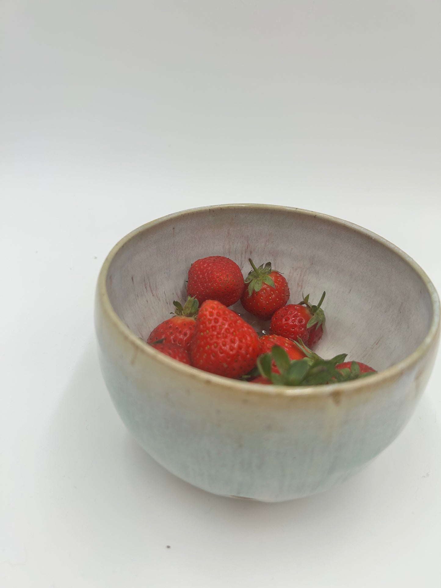 Berry Bowl – Rustic Colander & Fruit Strainer with Reactive Glaze - Green Tea and Sienna