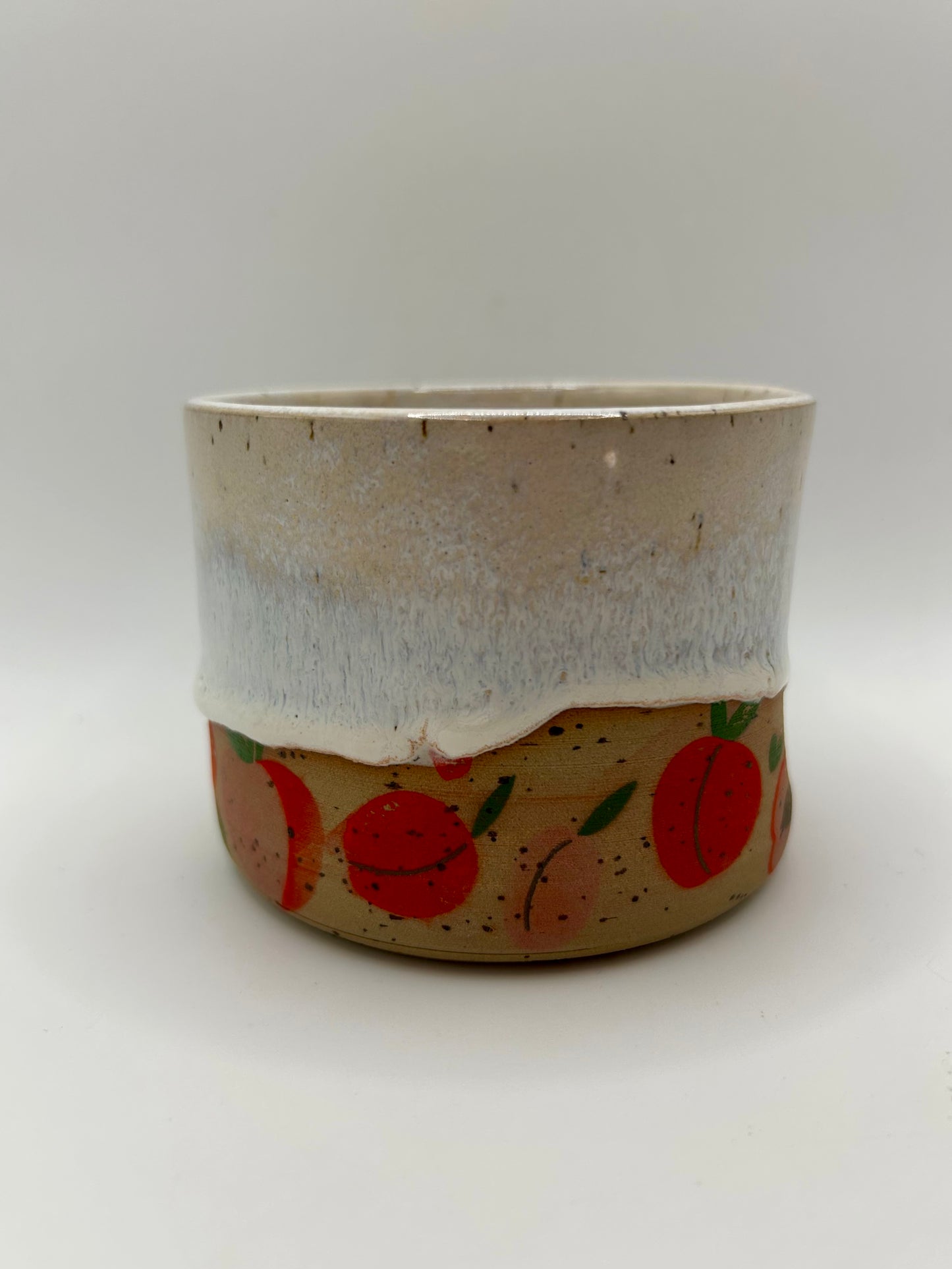 Fruity Handle Less Mug - Peaches and Cream