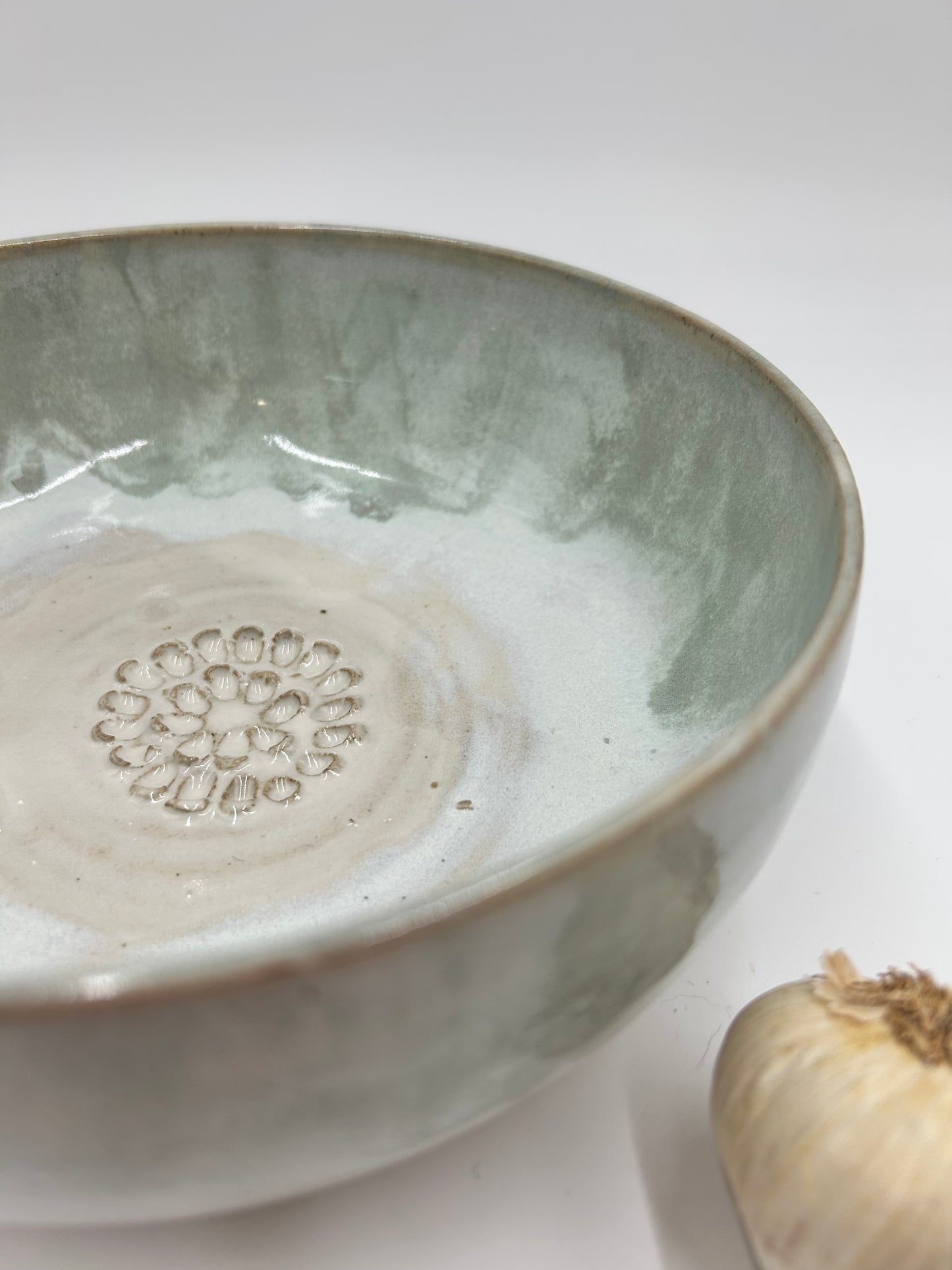 Prep + Salad Bowl with Garlic Grater - Sage