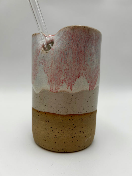 Cup with Straw Hole + Glass Straw - All Colours