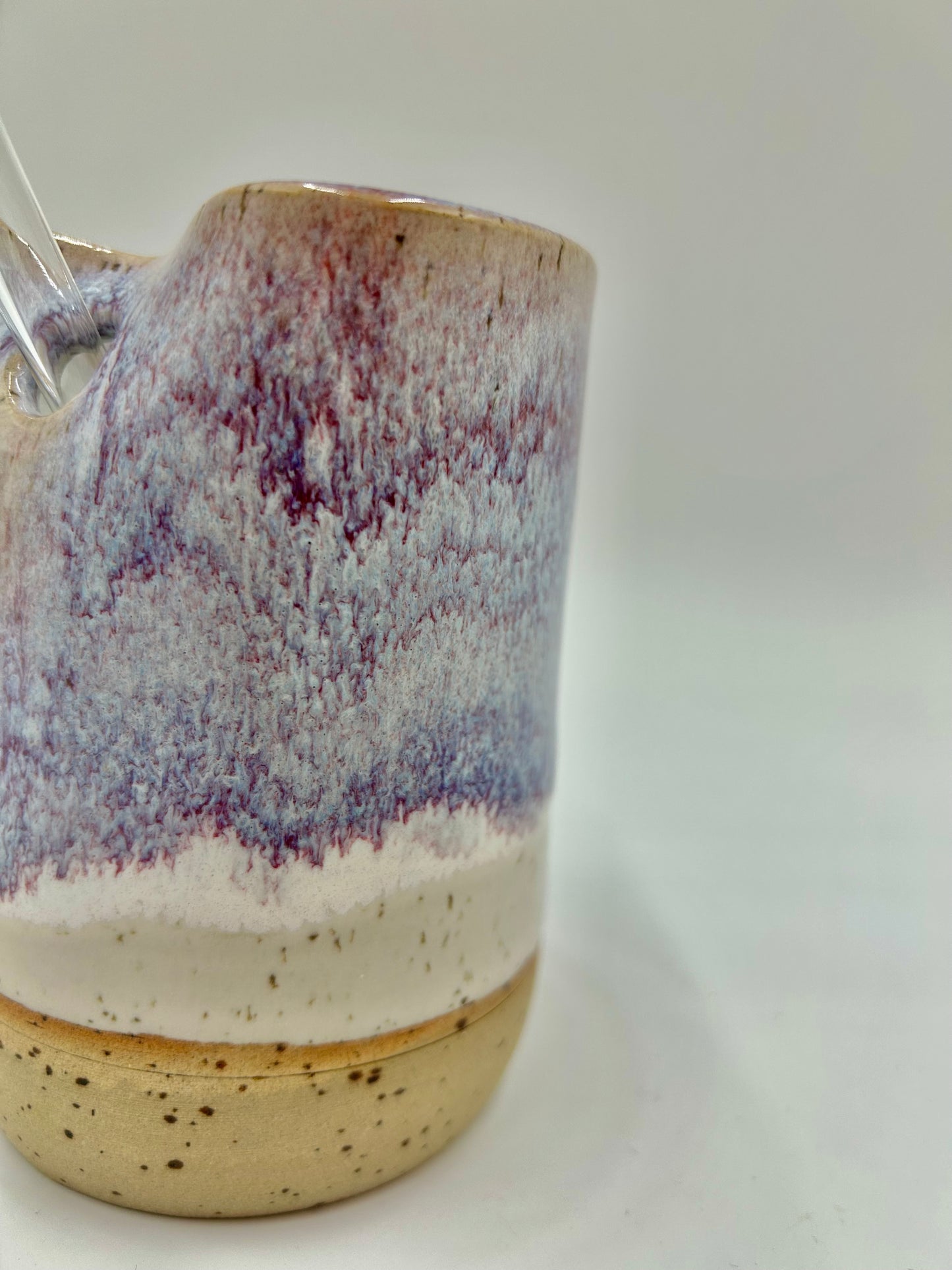 Cup with Straw Hole + Glass Straw - Merlot