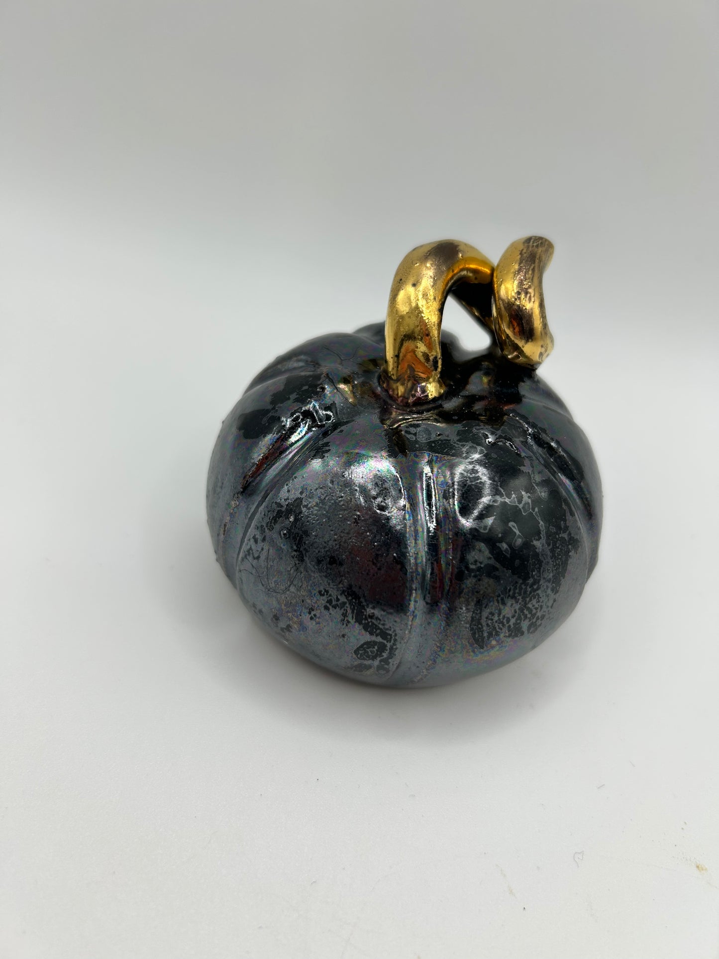 Pumpkin #2 - Small Black, Gold & Mother of Pearl