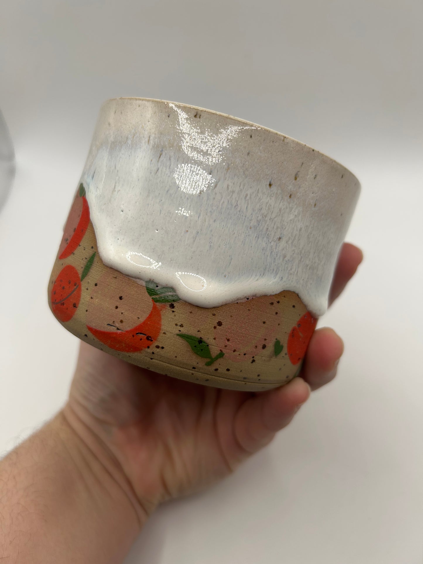 Fruity Handle Less Mug - Peaches and Cream