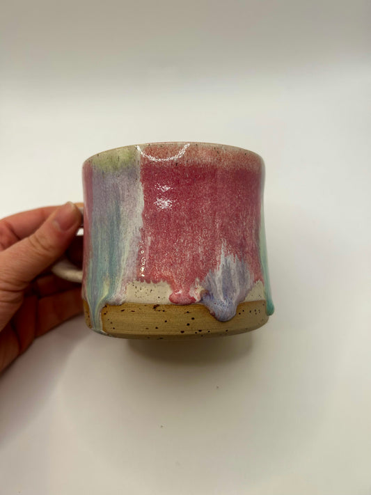 Medium Mug - Reactive Glaze - Pastel Rainbow Drip