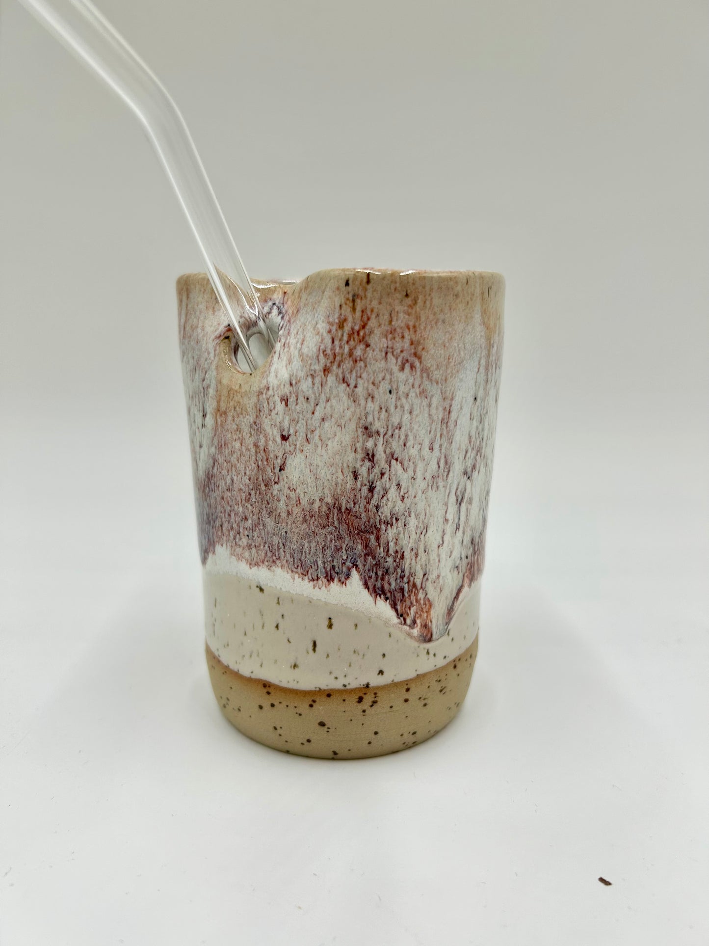 Cup with Straw Hole + Glass Straw - Sienna