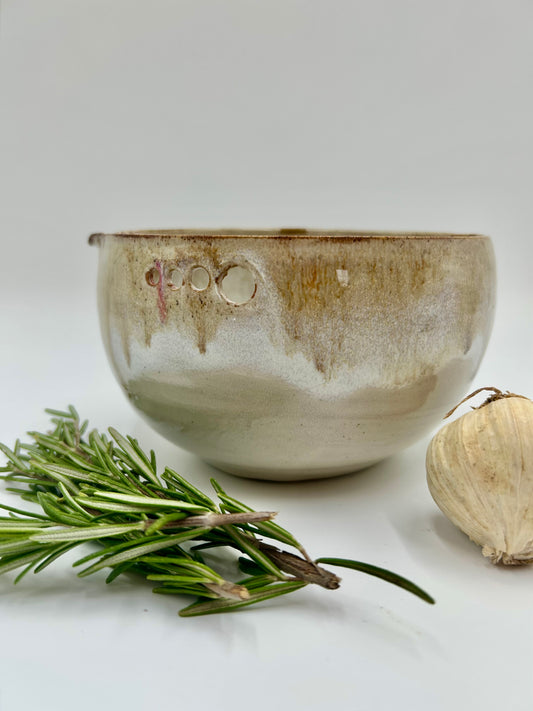 Prep + Marinade Bowl with Herb Stripper, Garlic Grater - Umber