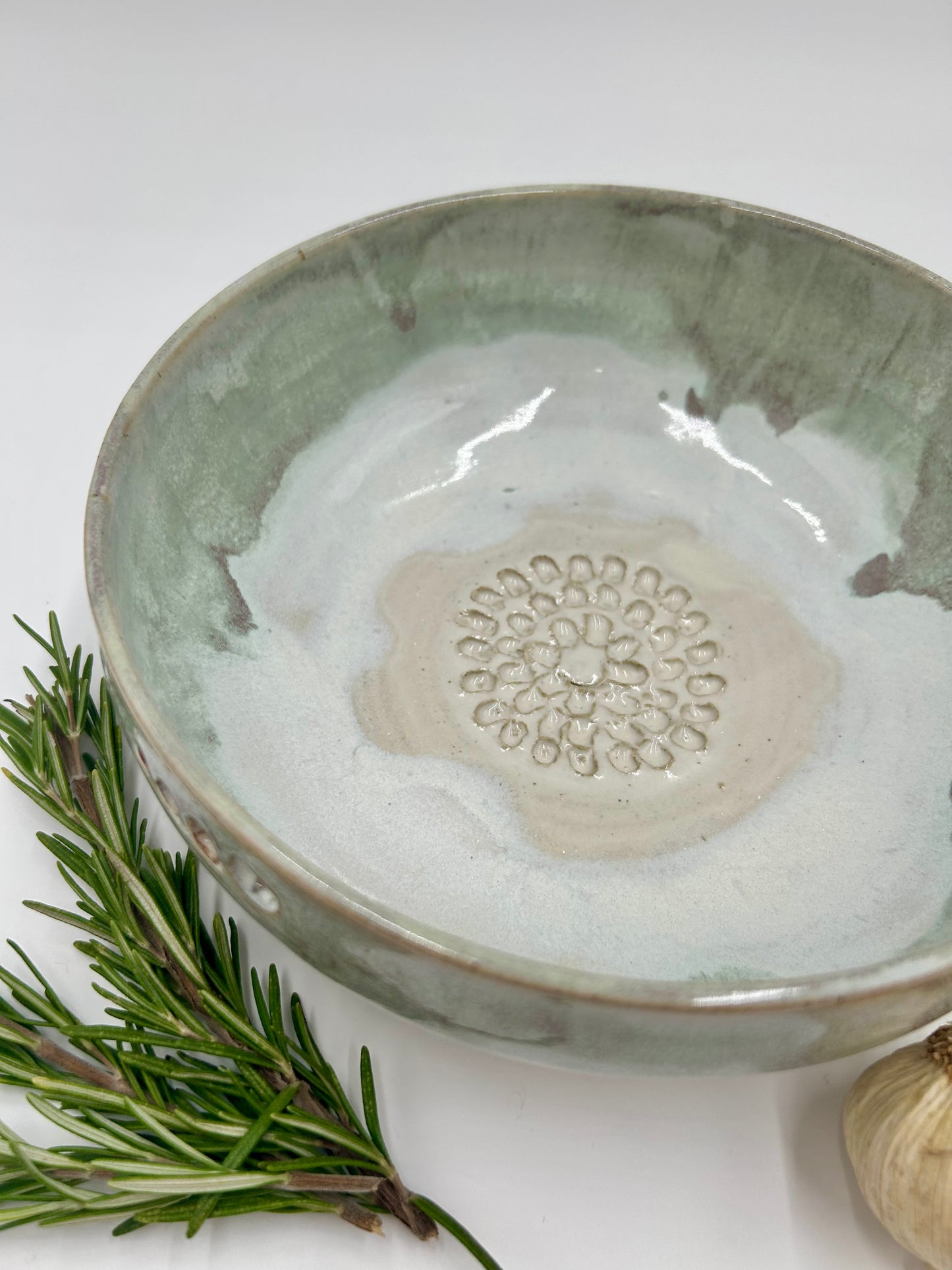 Prep + Salad Bowl with Herb Stripper, Garlic Grater - Sage