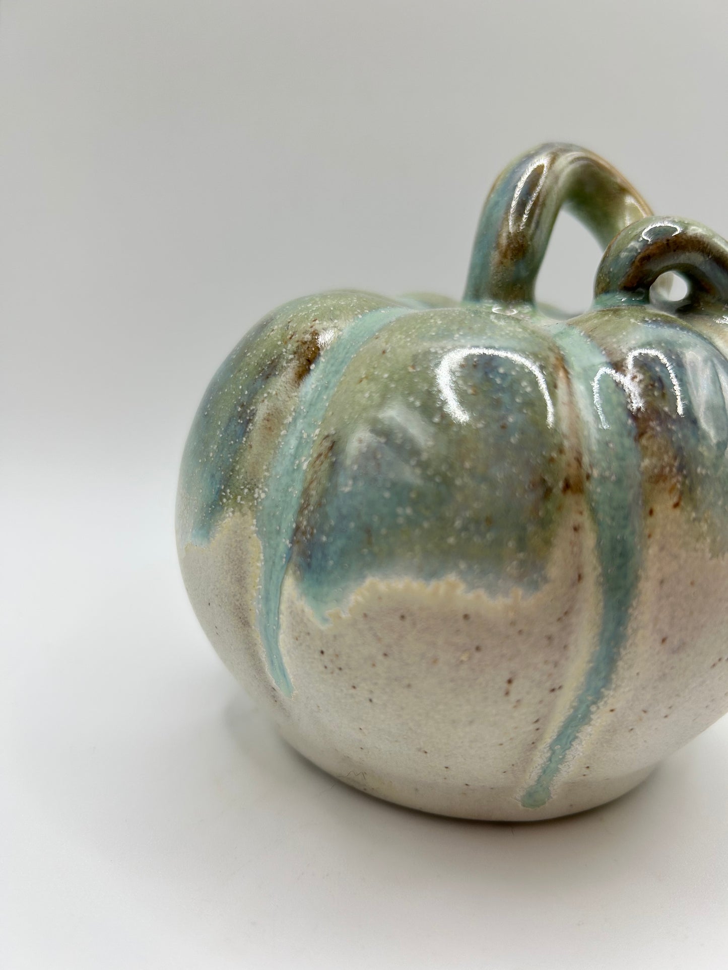 Pumpkin #14 - Large Green Tea and Alabaster (Tall)