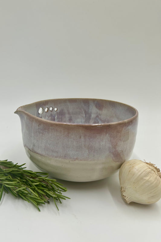 Prep + Marinade Bowl with Herb Stripper, Garlic Grater - Lavender
