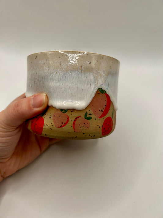 Fruity Handle Less Mug - Peaches and Cream