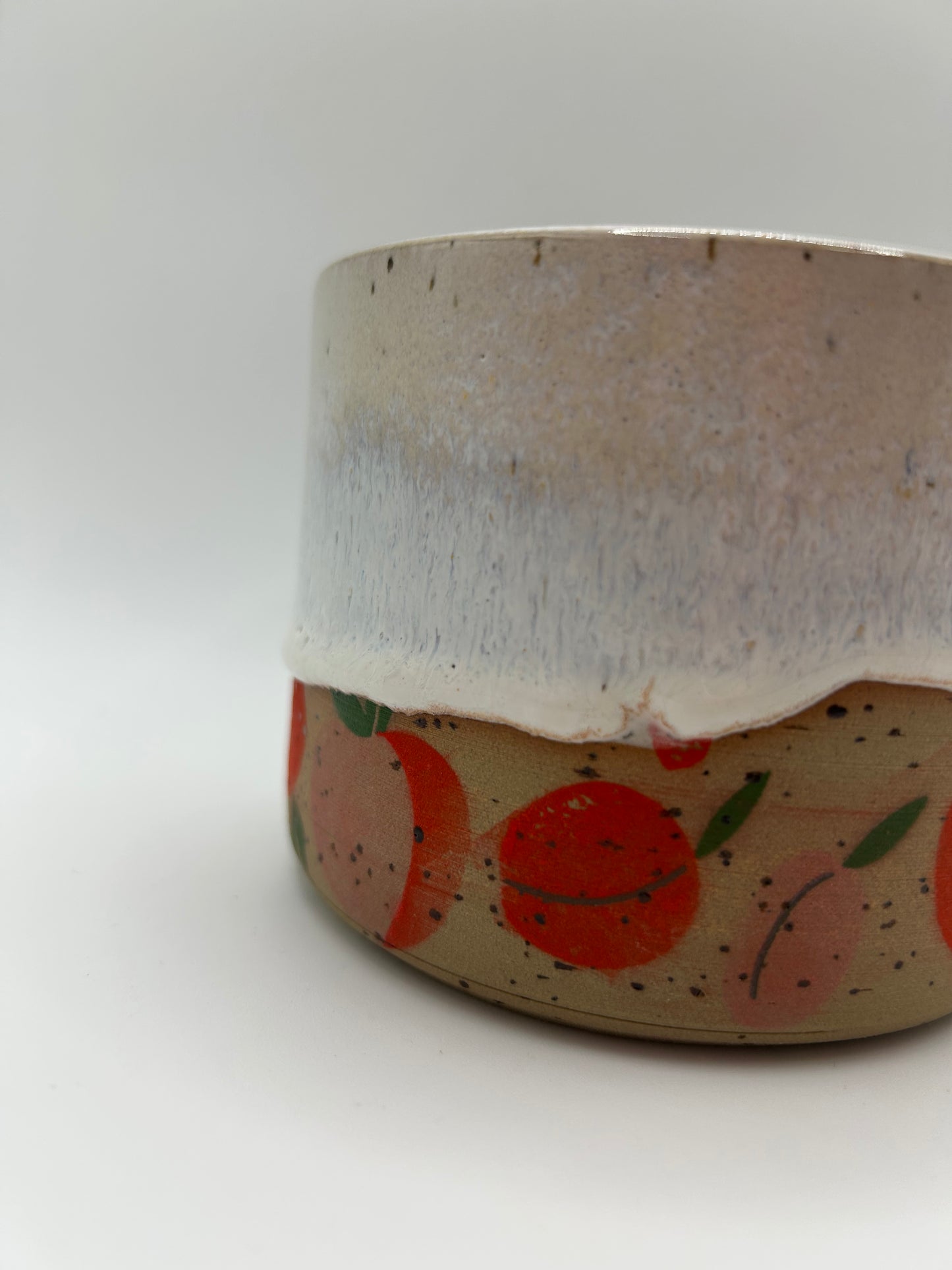 Fruity Handle Less Mug - Peaches and Cream