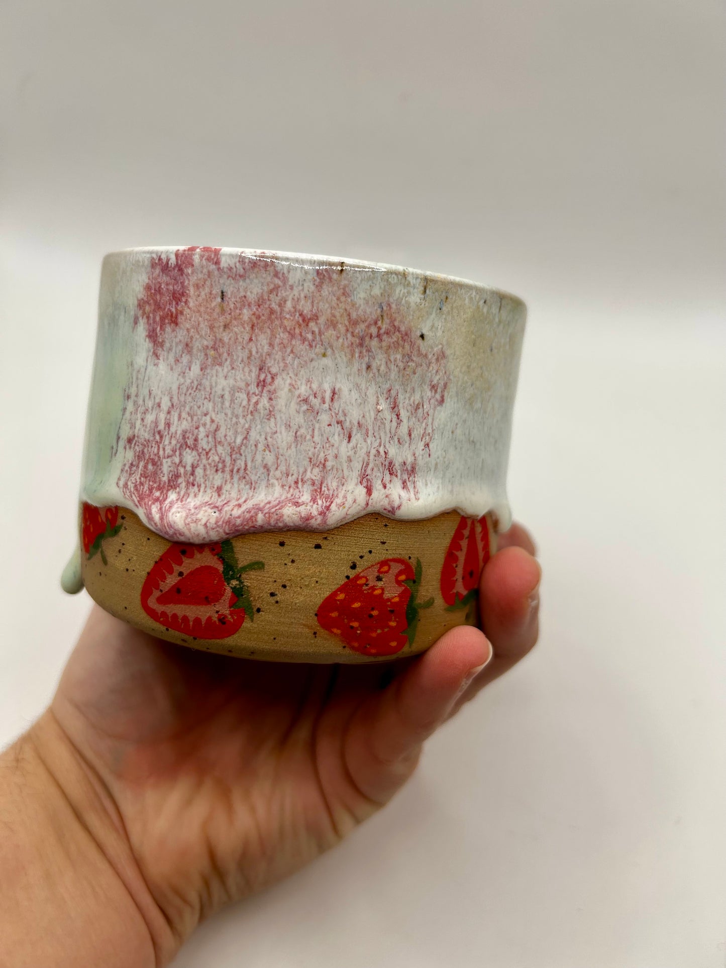 Fruity Handle Less Mug - Strawberries